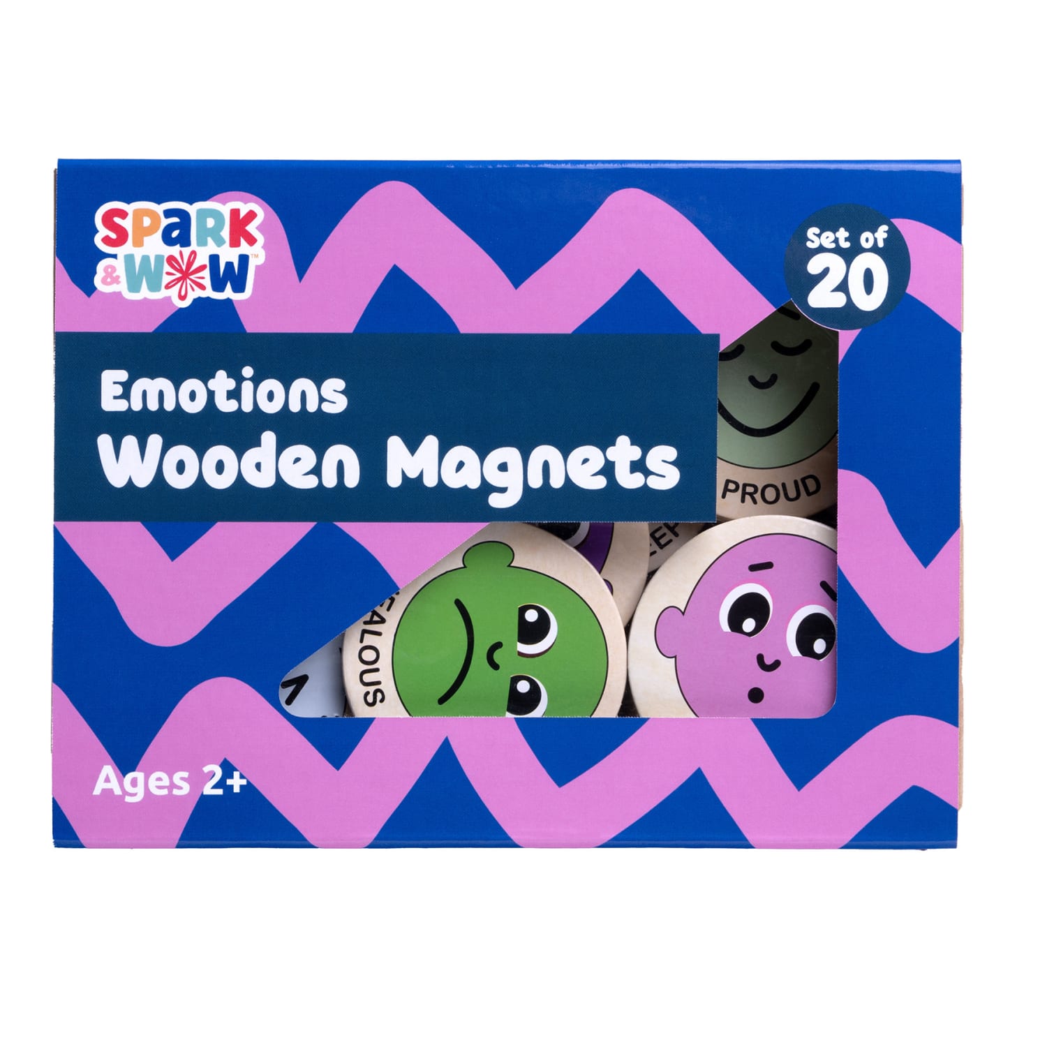 Spark & Wow Emotions Wooden Magnets, Multicolor, Pre-K, Set Of 20 Magnets - Image 4