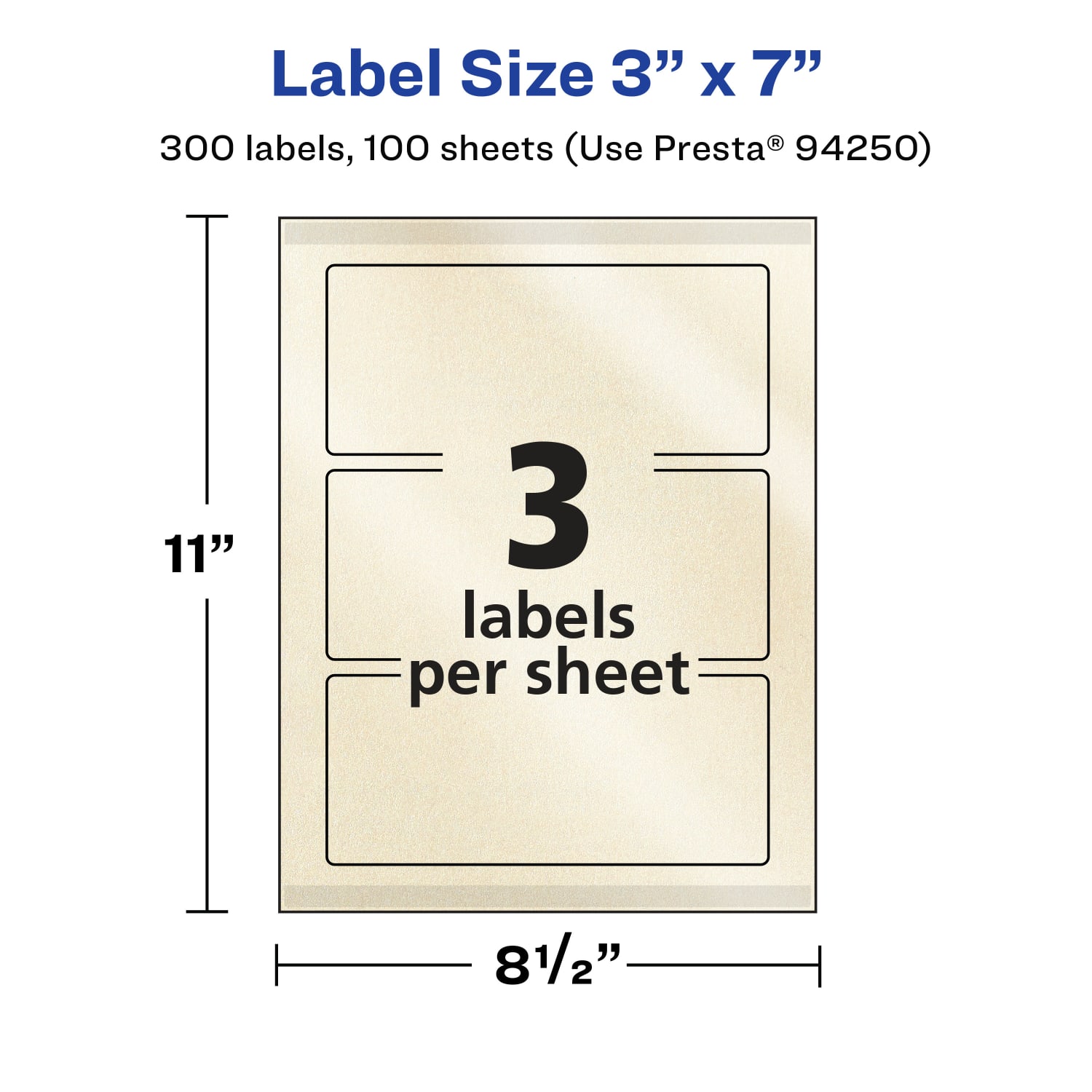 Avery Pearlized Permanent Labels With Sure Feed, 94250-PIP100, Rectangle, 3in x 7in, Ivory, Pack Of 300 Labels - Image 6