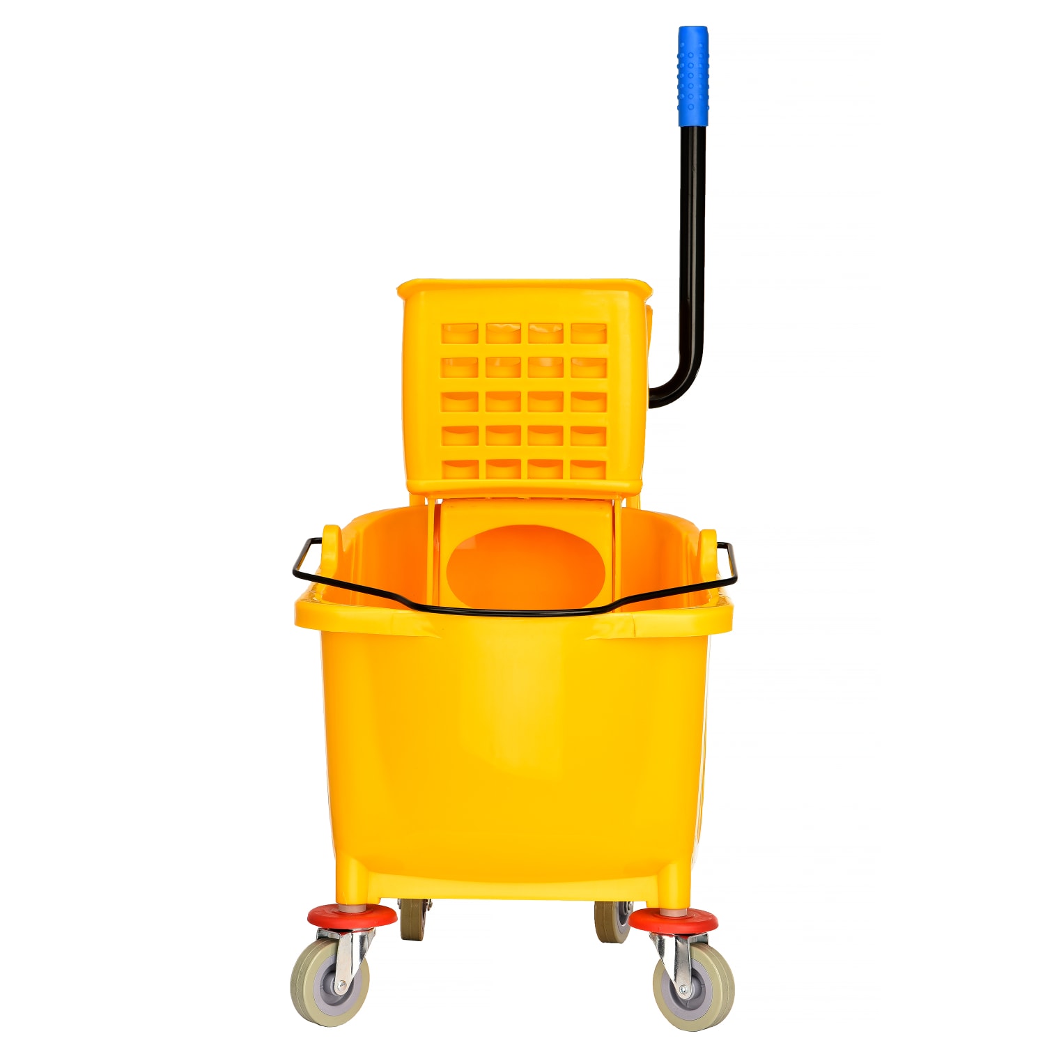 Alpine PVC Mop Bucket And Side Press Wringer, 36 Qt, Yellow - Image 3