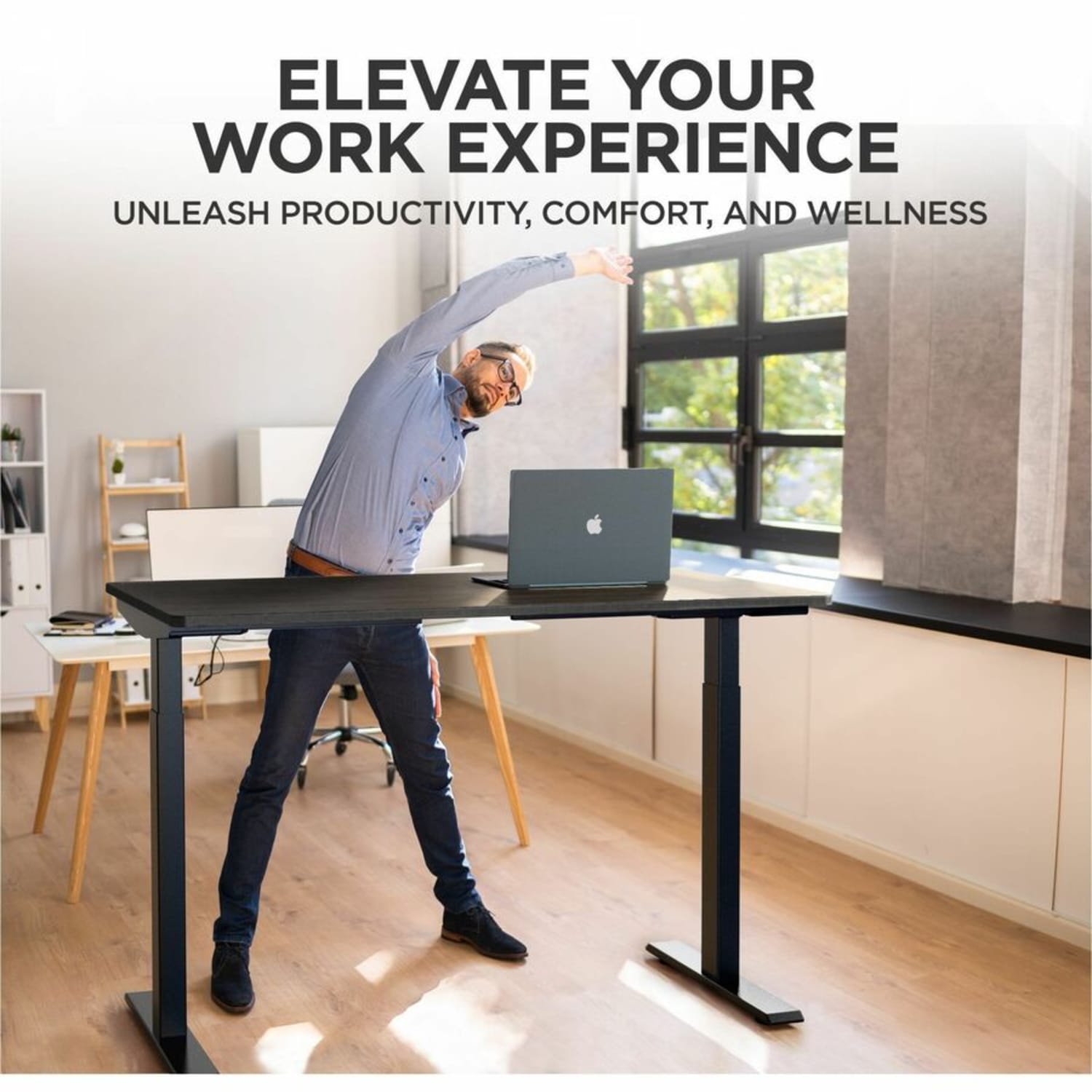 Rise Up Electric 48inW Standing Computer Desk, Black - Image 4