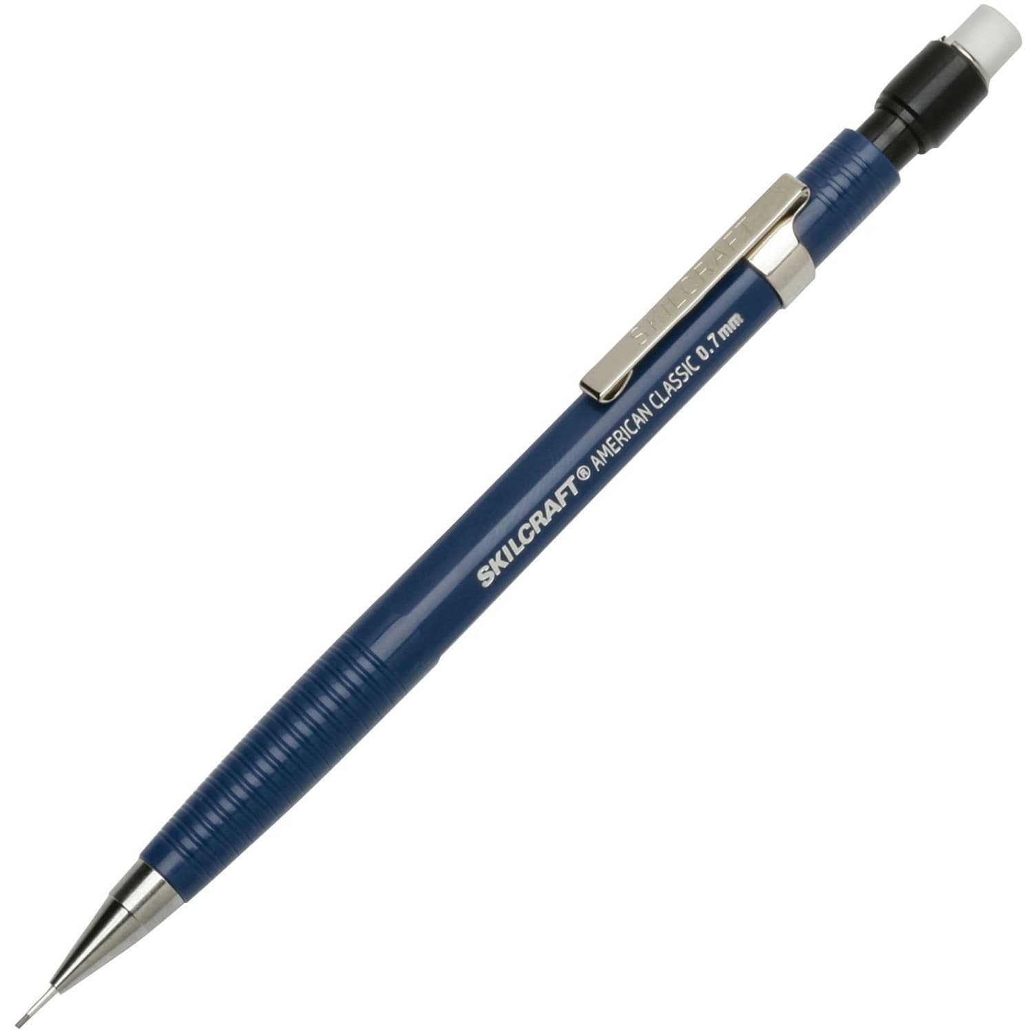 SKILCRAFT Push-Action Mechanical Pencils, Fine Point, 0.7 mm, Blue, Pack Of 12 - Image 3
