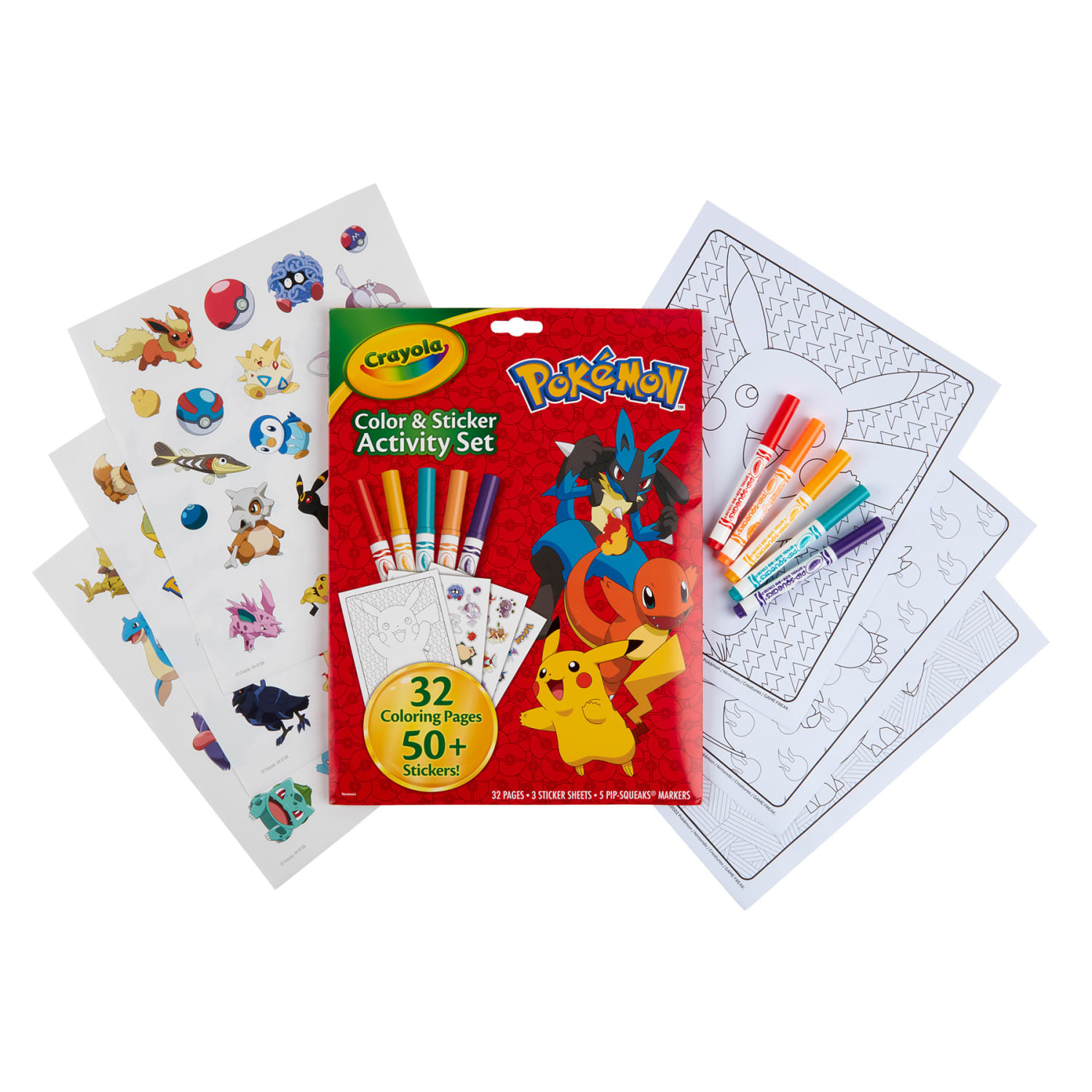 Crayola Color & Sticker Activity Set, Pokemon, Pack Of 3 Sets - Image 3