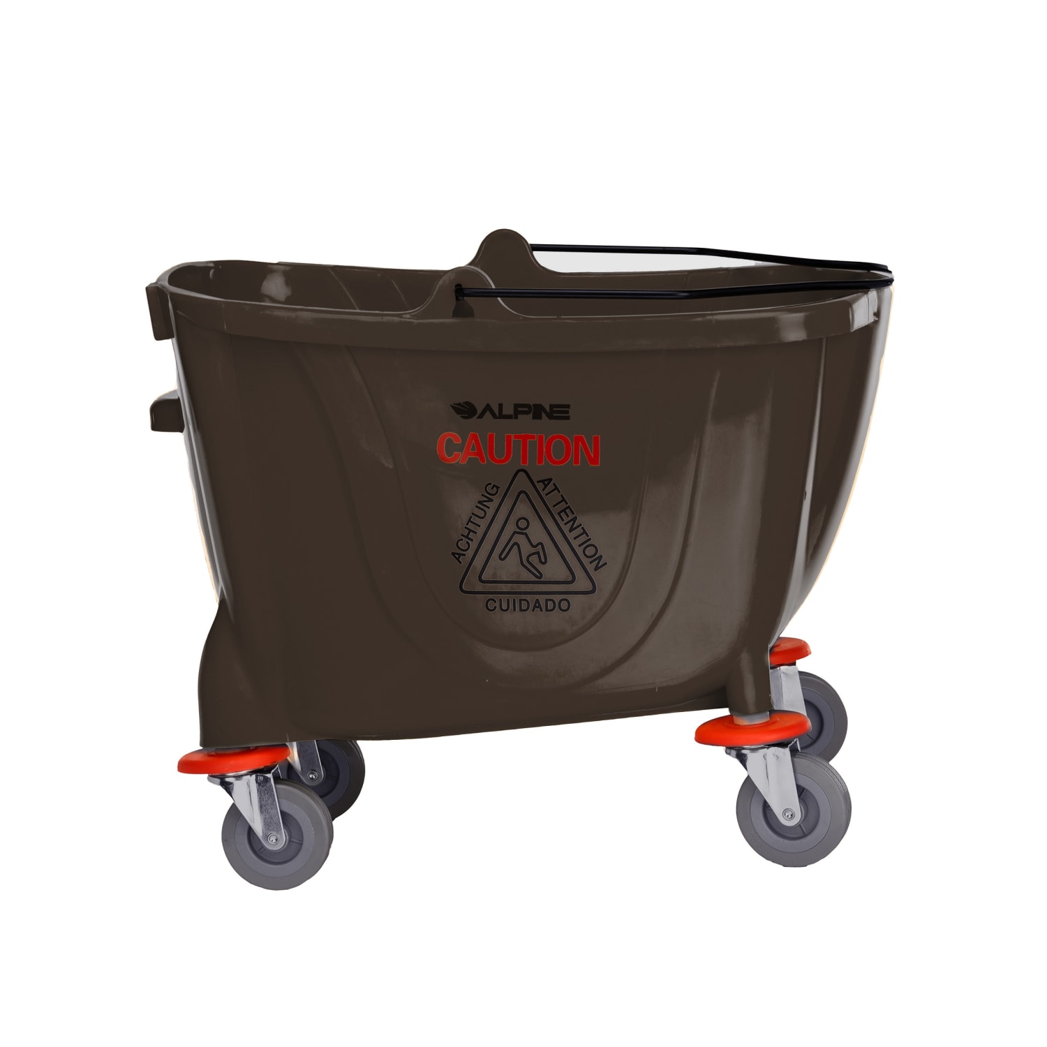 Alpine Industries 36-Quart PVC Mop Buckets With Side Wringers, 34in x 15in, Brown, Pack Of 2 Buckets - Image 6