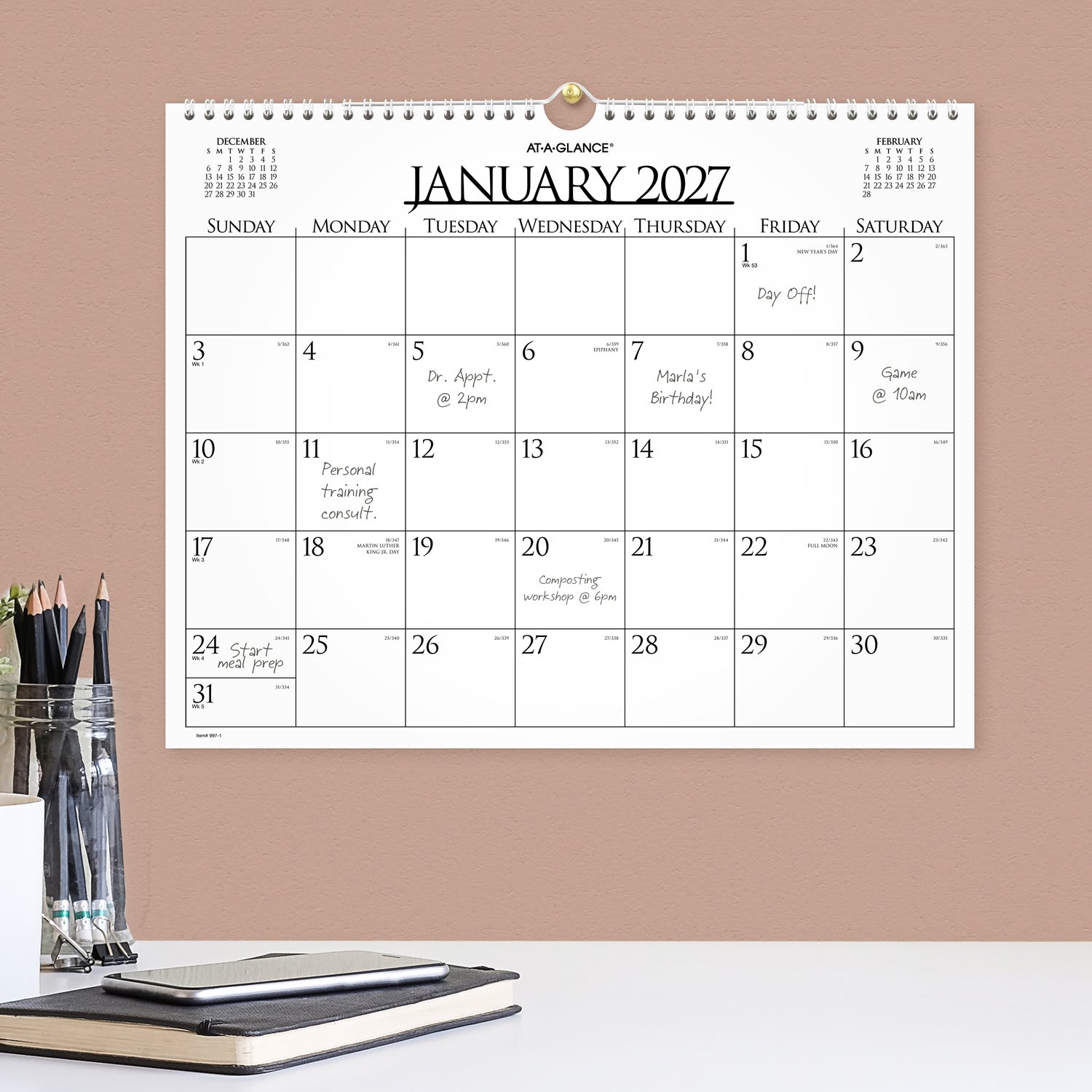 AT-A-GLANCE 2027 Business Monthly Wall Calendar, Medium, 15in x 12in - Image 4