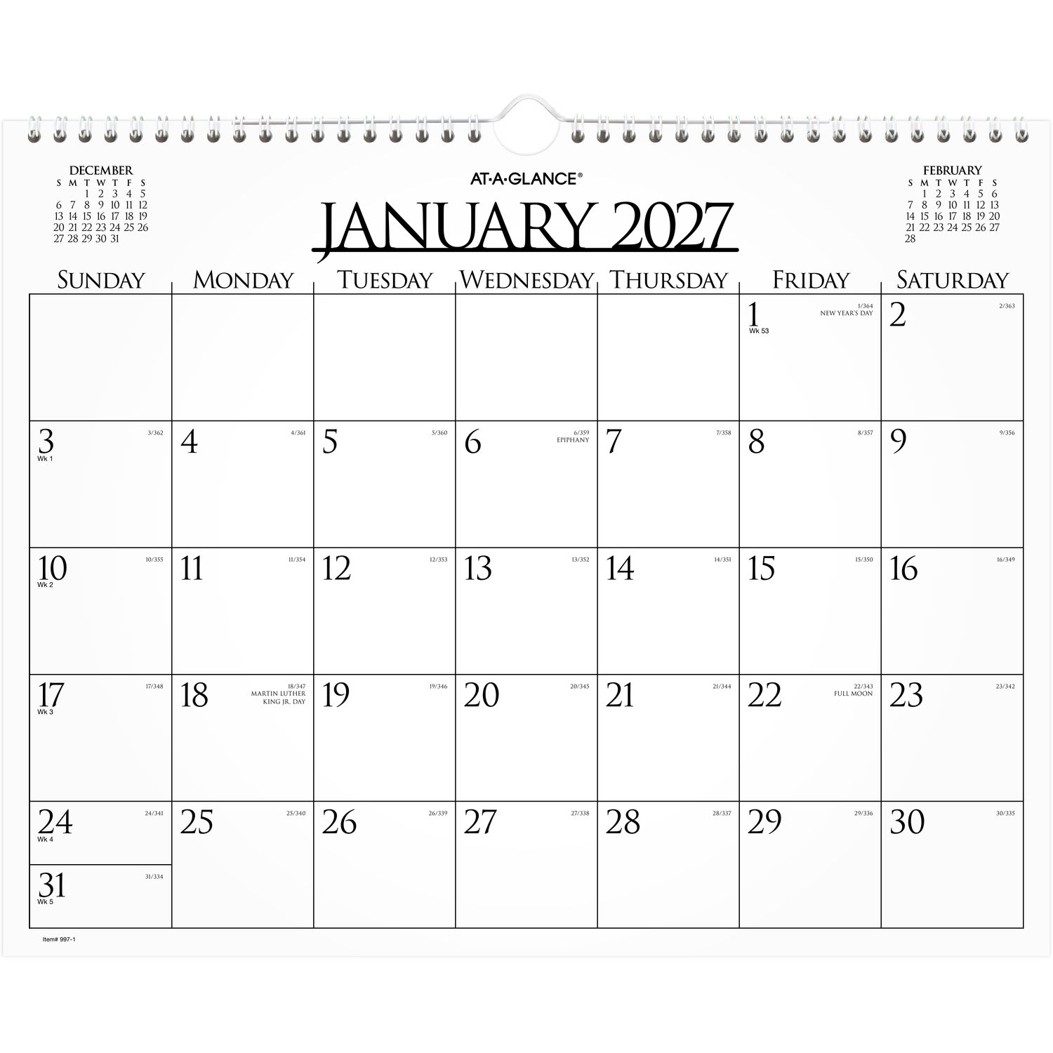 AT-A-GLANCE 2027 Business Monthly Wall Calendar, Medium, 15in x 12in - Image 6