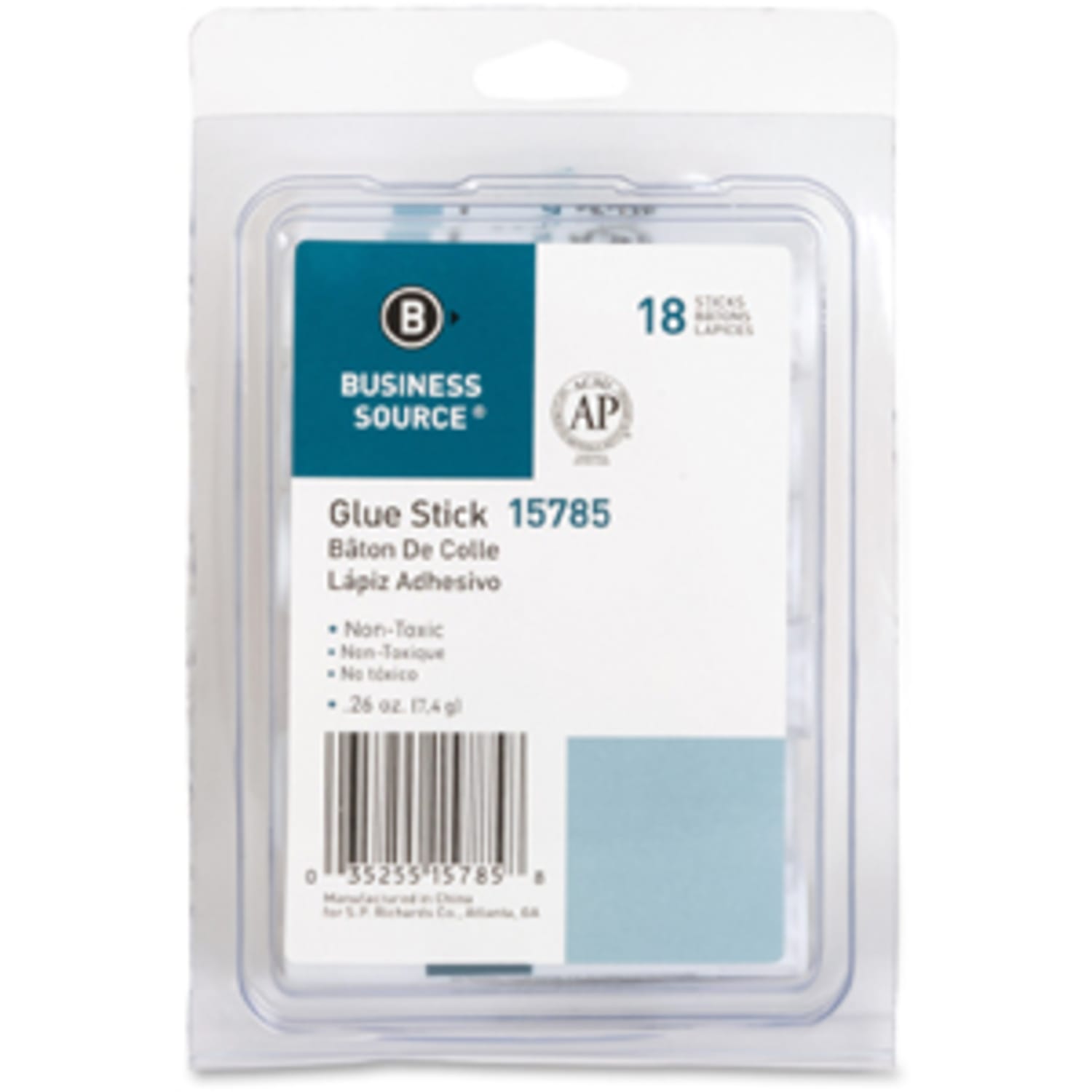 Business Source Value Pack Glue Sticks - 0.26 oz - 18 / Pack - White - Image 3