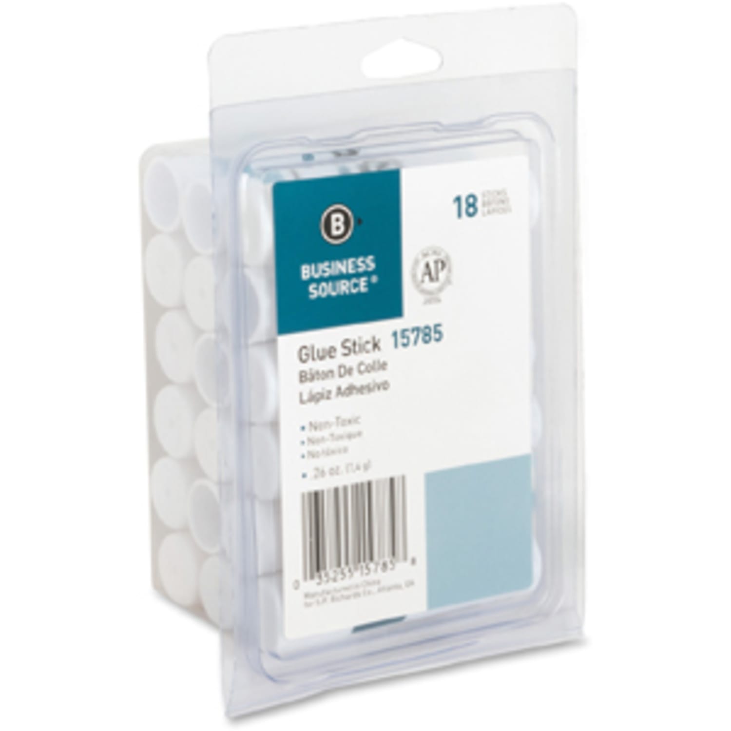 Business Source Value Pack Glue Sticks - 0.26 oz - 18 / Pack - White - Image 4