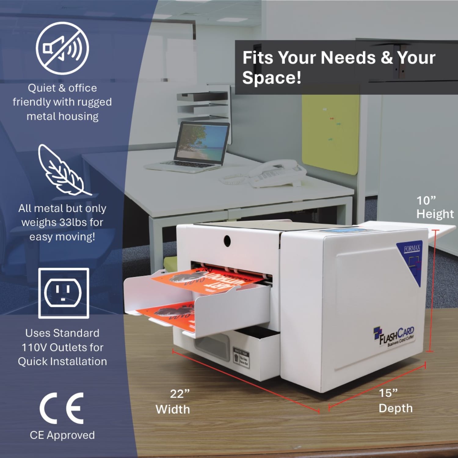Formax FlashCard Automatic Tabletop Card Cutter, 22in, White - Image 4