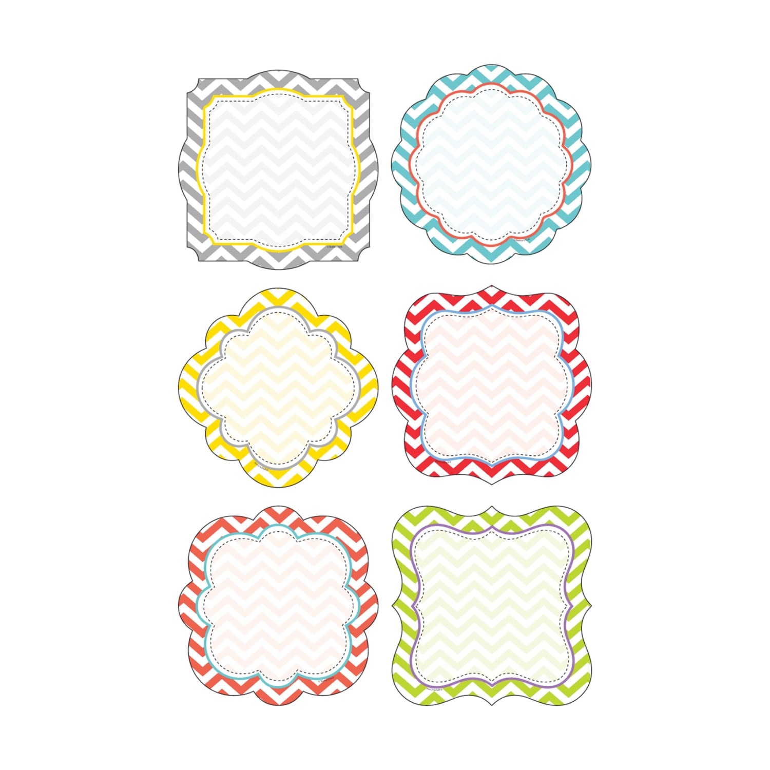 Barker Creek Accents, Double-Sided, Chevron Beautiful, Pack Of 36