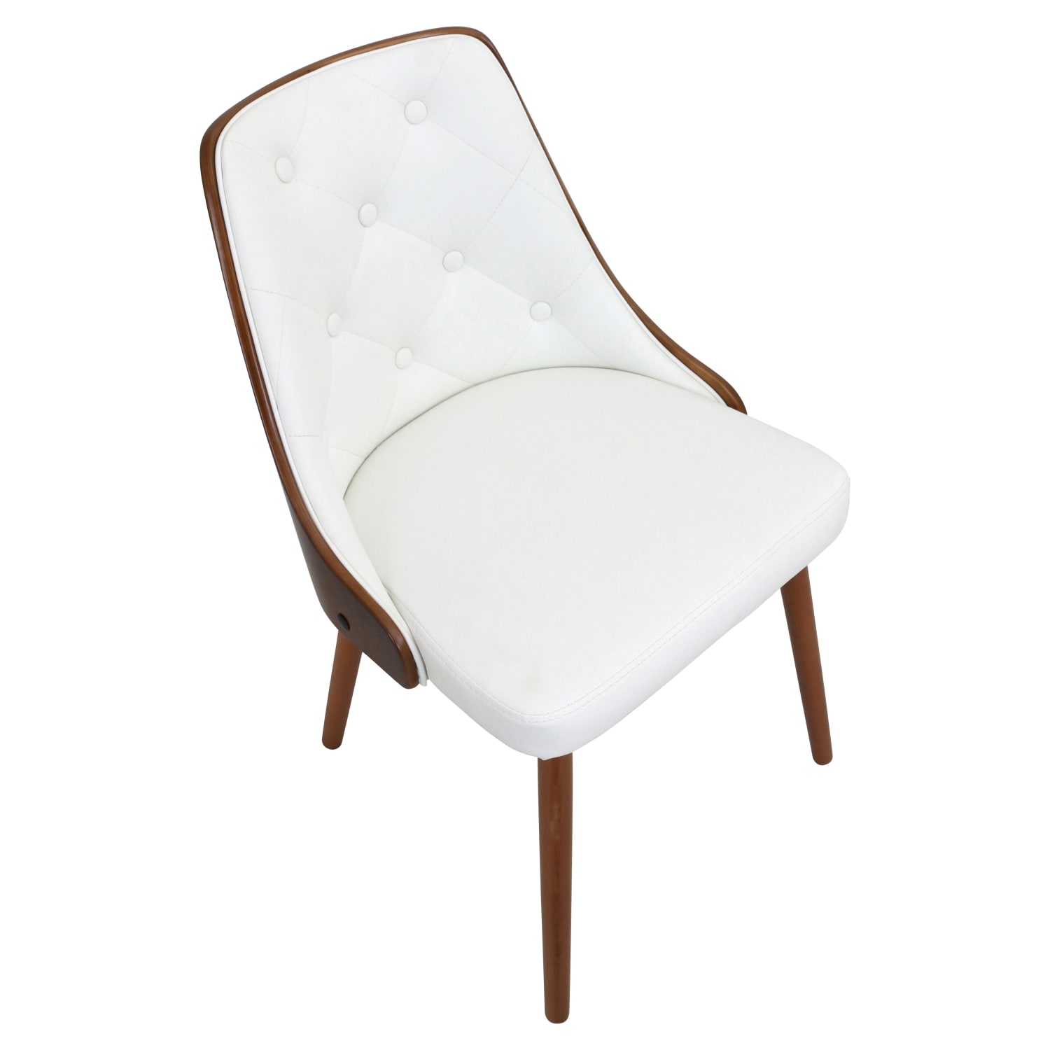 LumiSource Gianna Chair WalnutWhite PopularChairscom