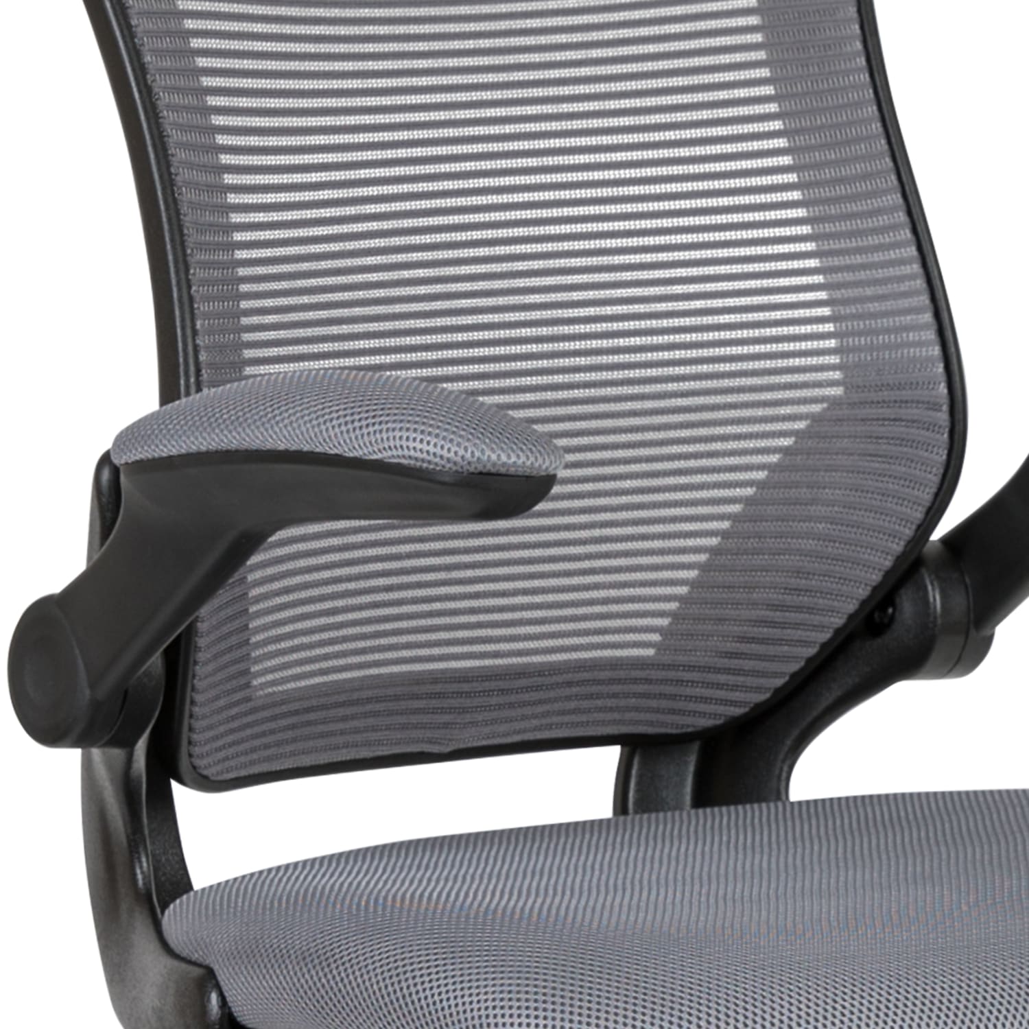 Flash Furniture Mid Back Mesh Ergonomic Drafting Chair with Adjustable Foot Ring and Flip Up Arms Dark Gray PopularChairscom