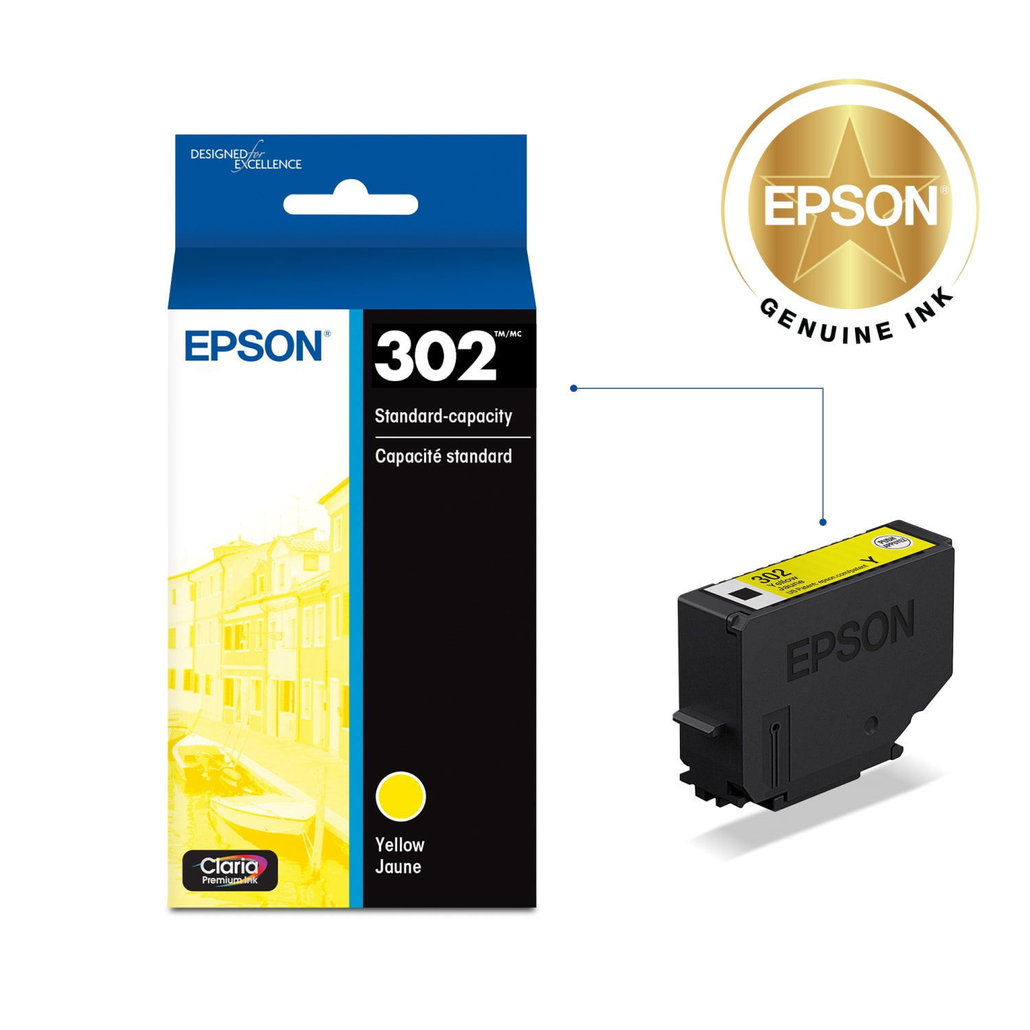 Epson 302 Claria Premium Yellow Ink Cartridge, T302420-S - Image 3