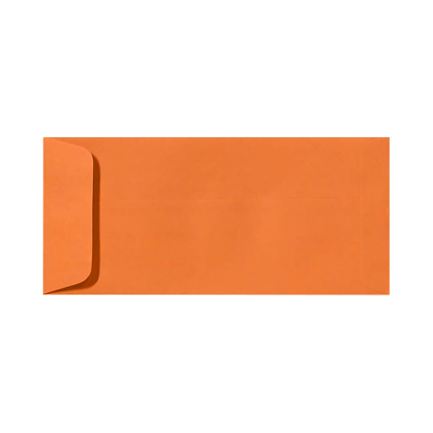 LUX Open-End Envelopes, #10, Peel & Press Closure, Mandarin Orange, Pack Of 50