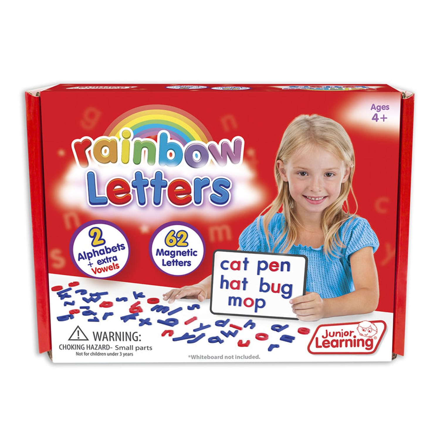 Junior Learning Magnetic Rainbow Letters, Red/Blue, Grades Pre-K To 2, 62 Letters Per Pack, Set Of 3 Packs - Image 3