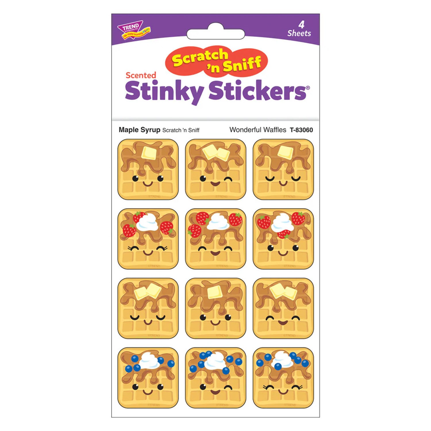 TREND Stinky Stickers, Wonderful Waffles, Maple Syrup Scent, 48 Per Pack, Set Of 6 Packs - Image 3