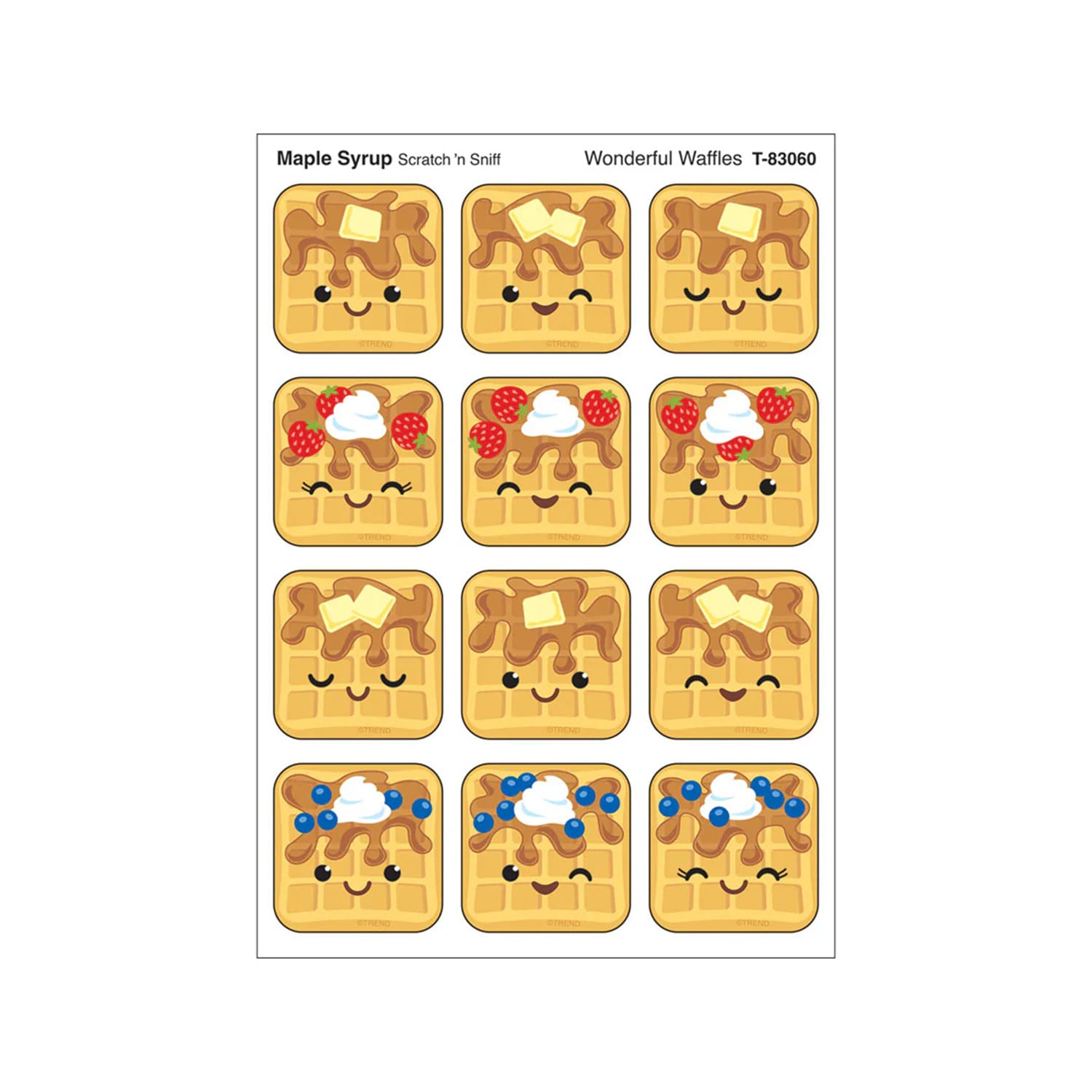TREND Stinky Stickers, Wonderful Waffles, Maple Syrup Scent, 48 Per Pack, Set Of 6 Packs - Image 4