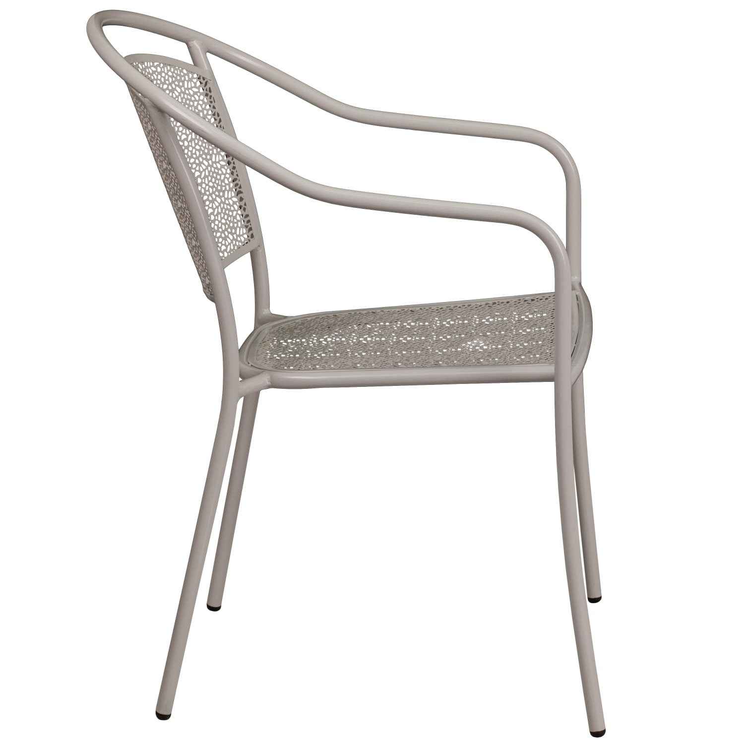 Flash Furniture Oia Indoor/Outdoor Steel Patio Armchair with Round Back, Light Gray - Image 6