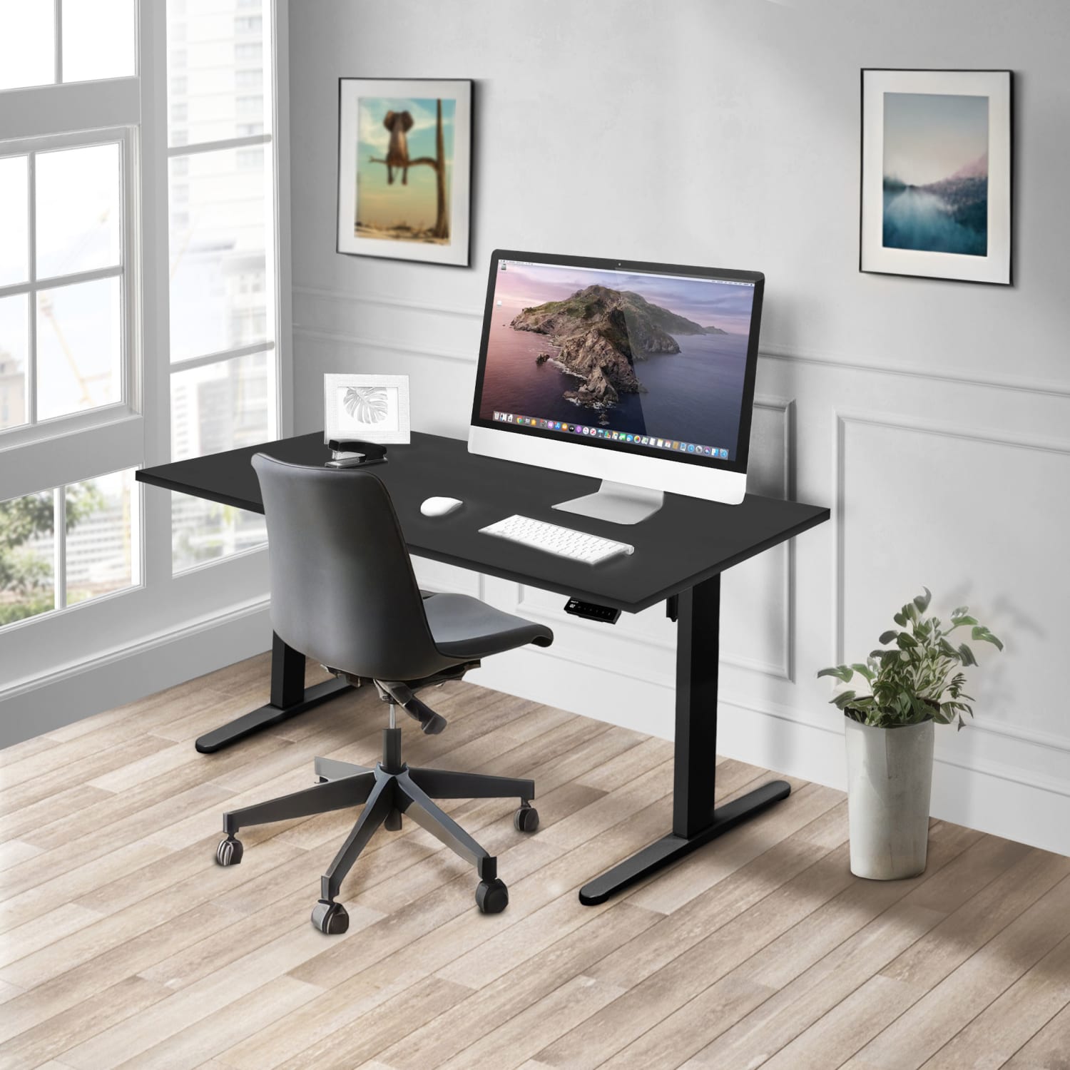Mount-It! Electric Standing Desk With Adjustable Height And 55inW Tabletop, Black, MI18087 - Image 3