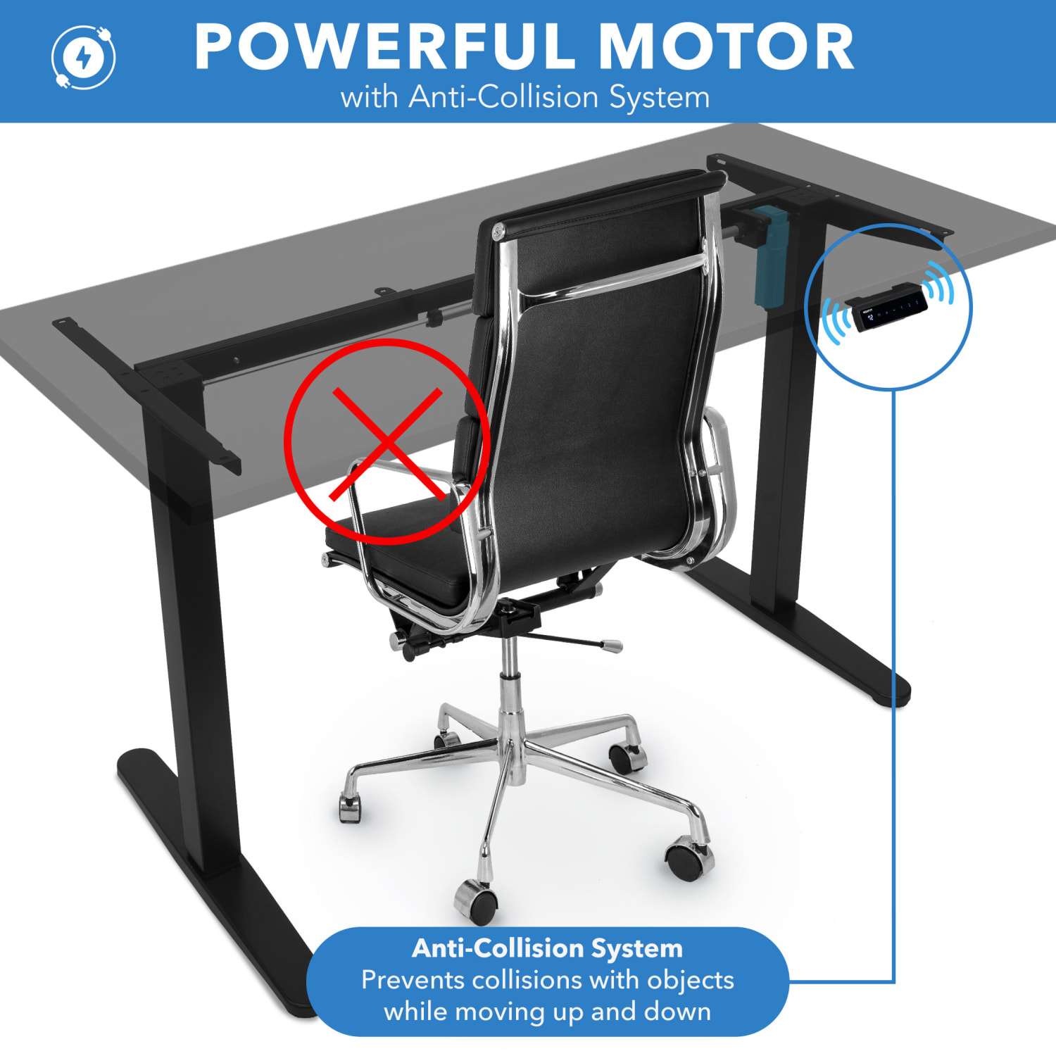 Mount-It! Electric Standing Desk With Adjustable Height And 55inW Tabletop, Black, MI18087 - Image 5