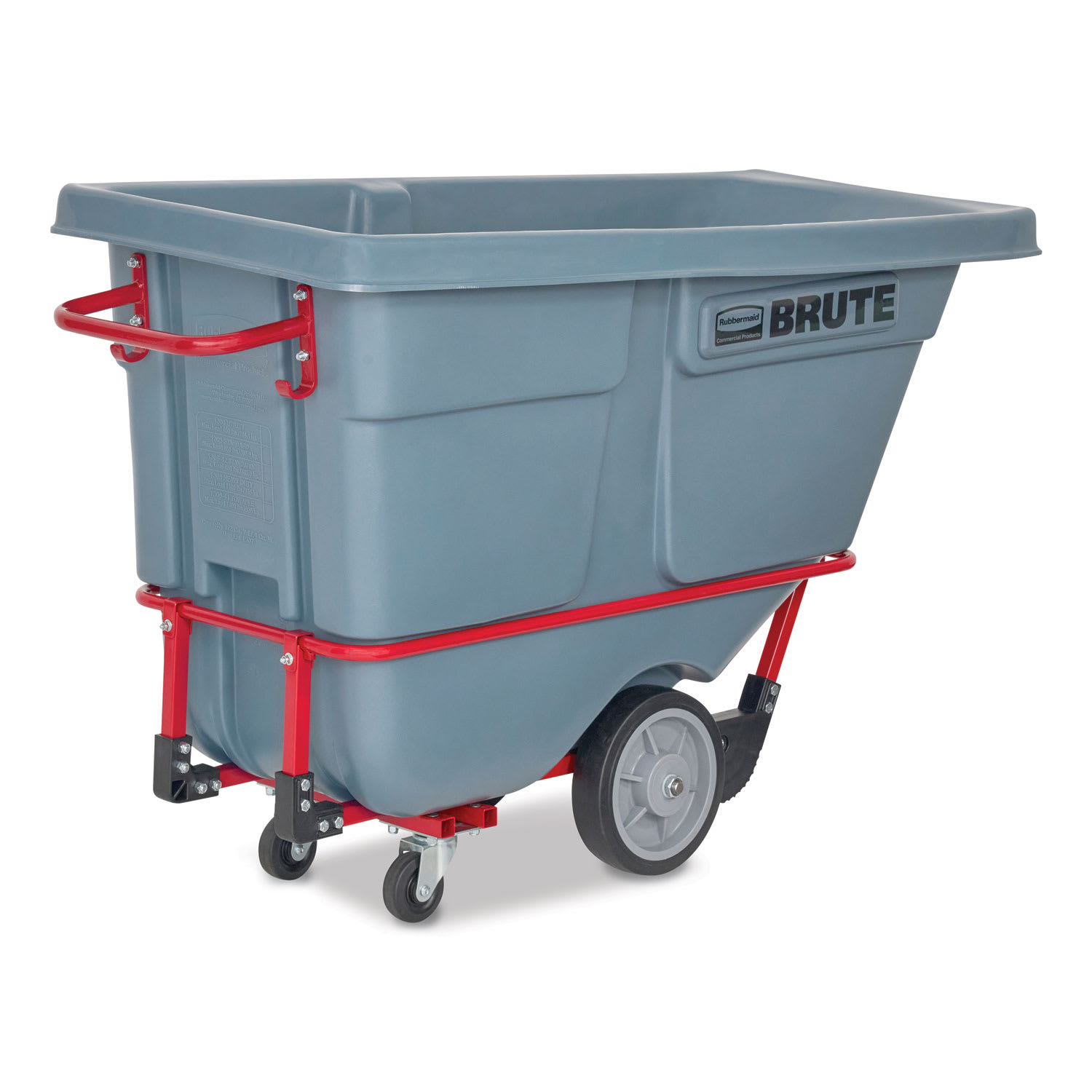 Rubbermaid Commercial BRUTE DURATILT Frame Tilt Truck, Heavy Duty, 0.5 cu yd, 1,400 lb Capacity, Rotomolded Resin/Leakproof Polyethylene, Gray - Image 5