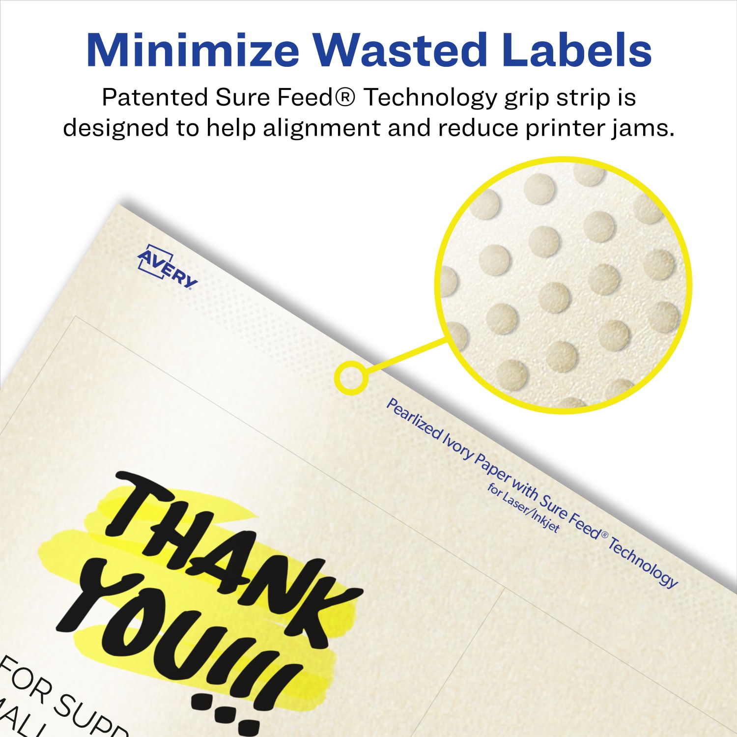 Avery Pearlized Permanent Labels With Sure Feed, 94100-PIP100, Square, 4in x 4in, Ivory, Pack Of 400 Labels - Image 5