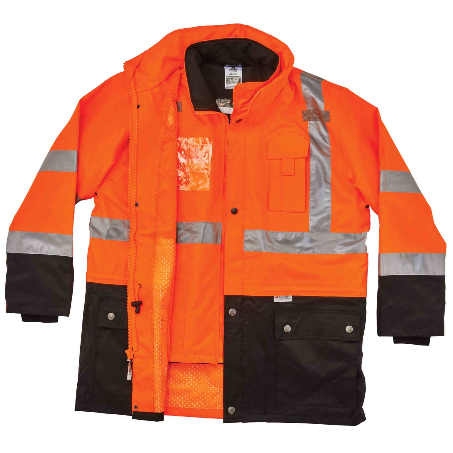 Ergodyne GloWear 8388 4-In-1 Type R Class3/2 Thermal Jacket Kit, Small, Orange - Image 3