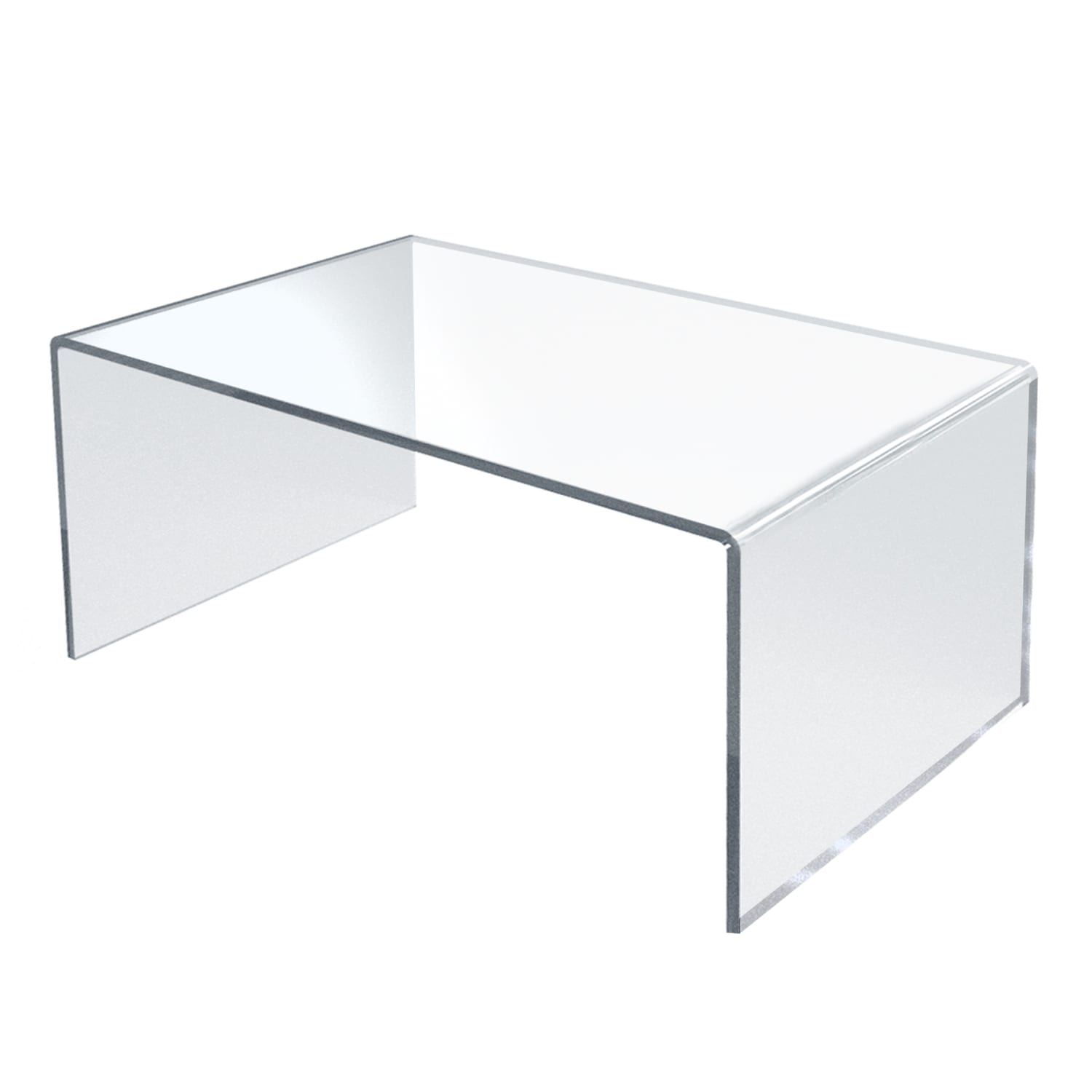 Azar Displays Riser Displays, 6inH x 12inW x 7 3/4inD, Clear, Pack Of 4