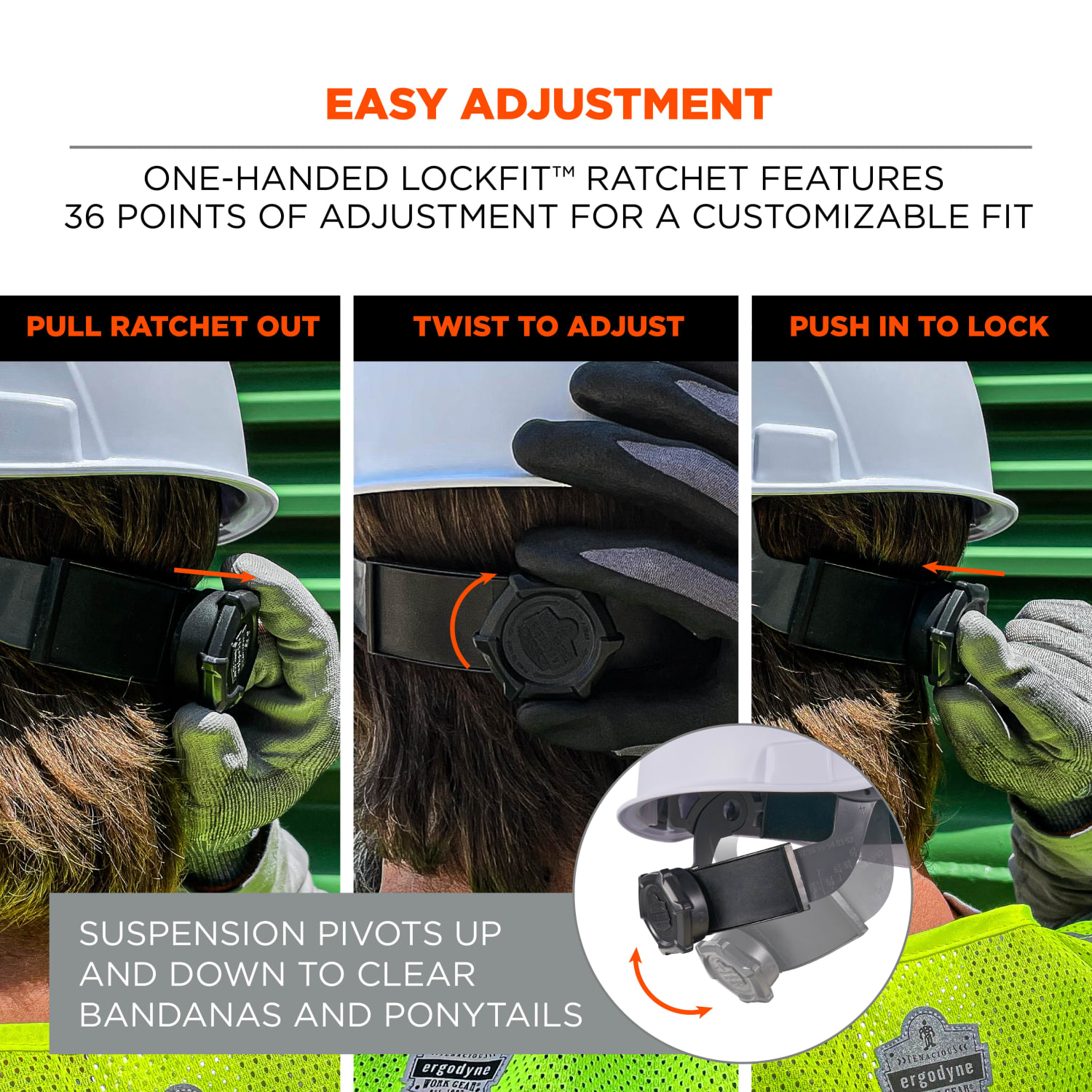 Ergodyne Skullerz 8986 6-Point Hard Hat Suspension Replacement, Gray - Image 5