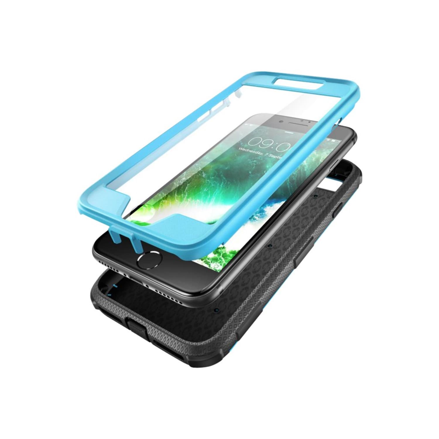 i-Blason ArmorBox Dual Layer - Protective case for cell phone - polycarbonate, thermoplastic polyurethane (TPU) - blue - for Apple iPhone 7 Plus, 8 Plus - Image 3
