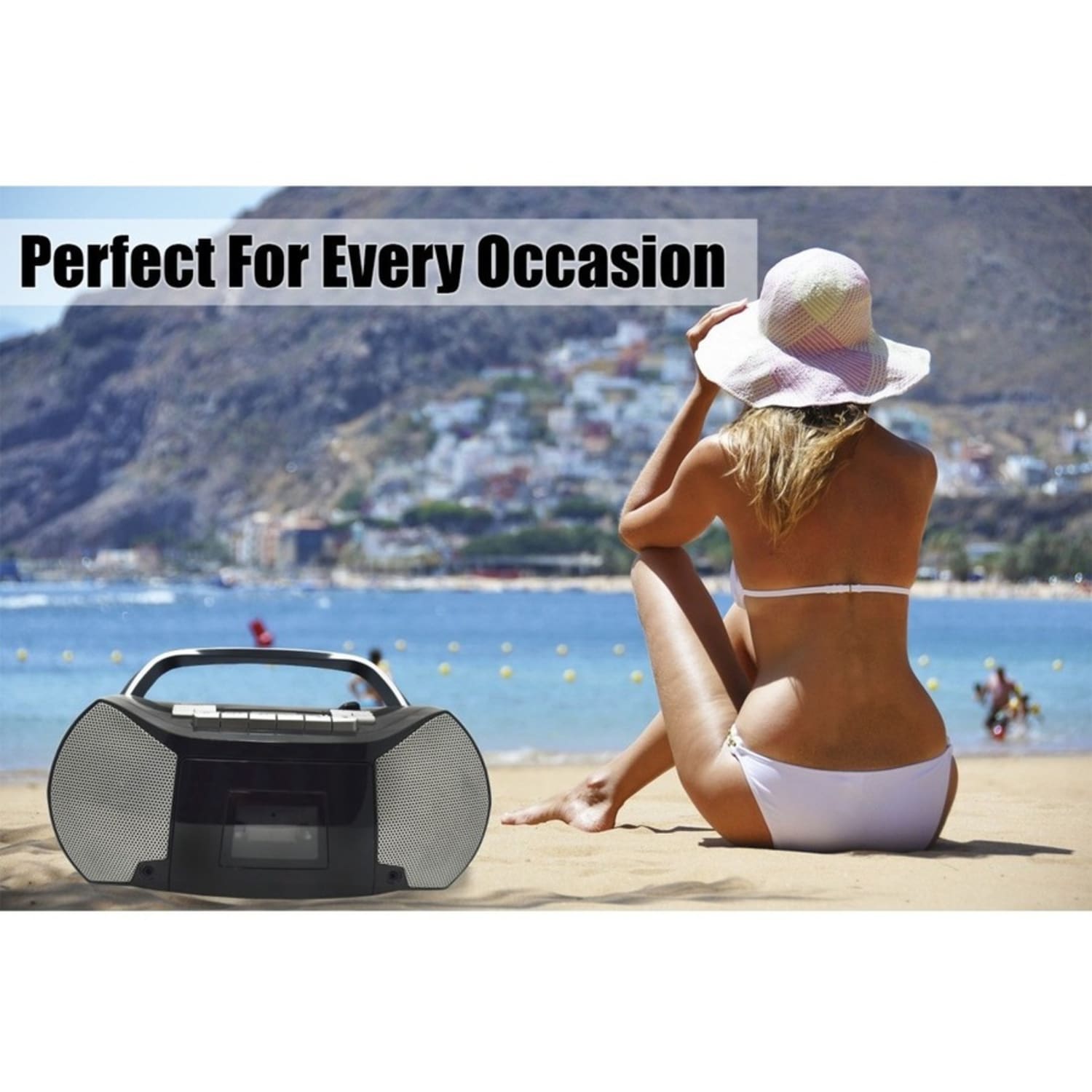 Naxa Portable CD/Cassette Boombox - 1 x Disc - 2.40 W - Silver, Black - CD-DA - Auxiliary Input - Image 6