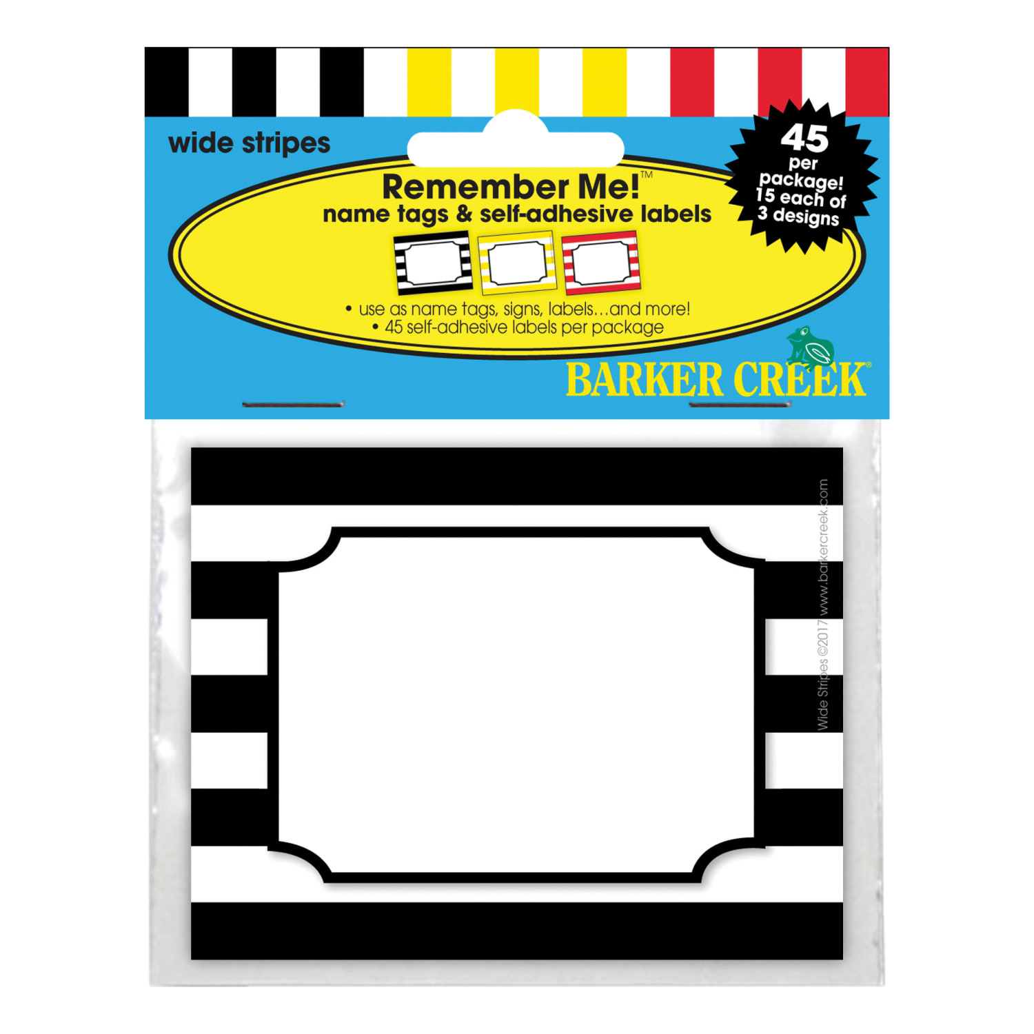Barker Creek Name Badges/Self-Adhesive Labels, 3 1/2in x 2 3/4in, Wide Stripes, Pack Of 45 - Image 6