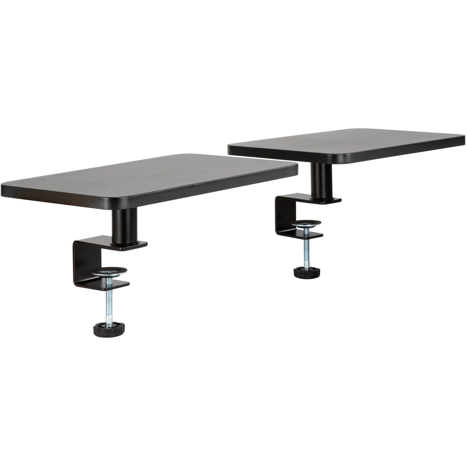 Allsop Ascend Metal/Wood Adjustable Monitor Stands, 5-3/4inH x 15inW x 9-1/4inD, Brown, Set Of 2 Stands