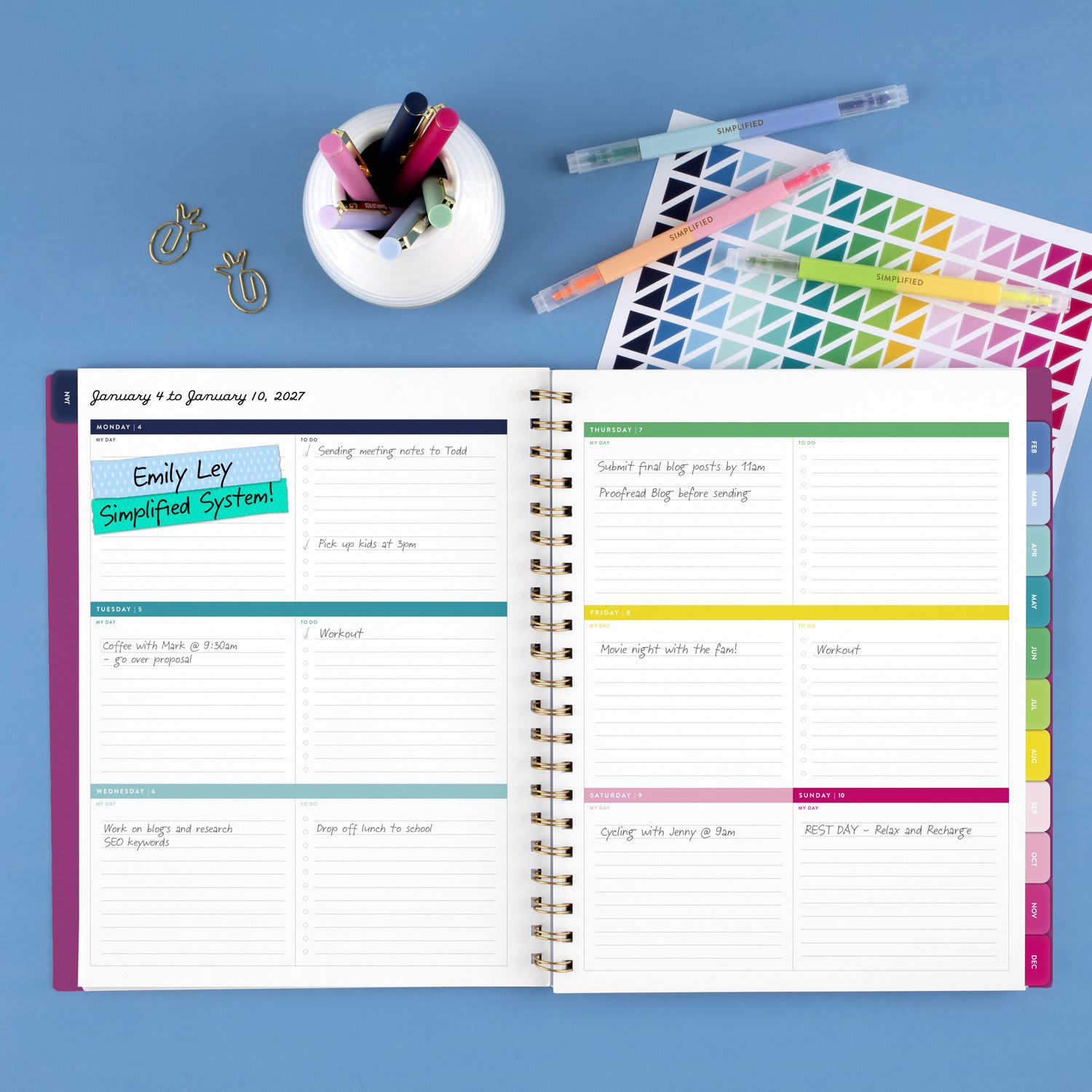 Simplified by Emily Ley for AT-A-GLANCE 2027 Weekly Monthly Planner, Nostalgia Pink, Large, 8 1/2in x 11in - Image 3