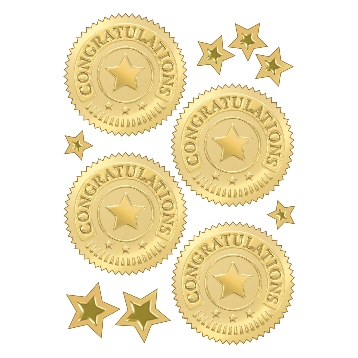Trend Award Seal Stickers, Congratulations Gold, 32 Stickers Per Pack, Set Of 6 Packs - Image 3