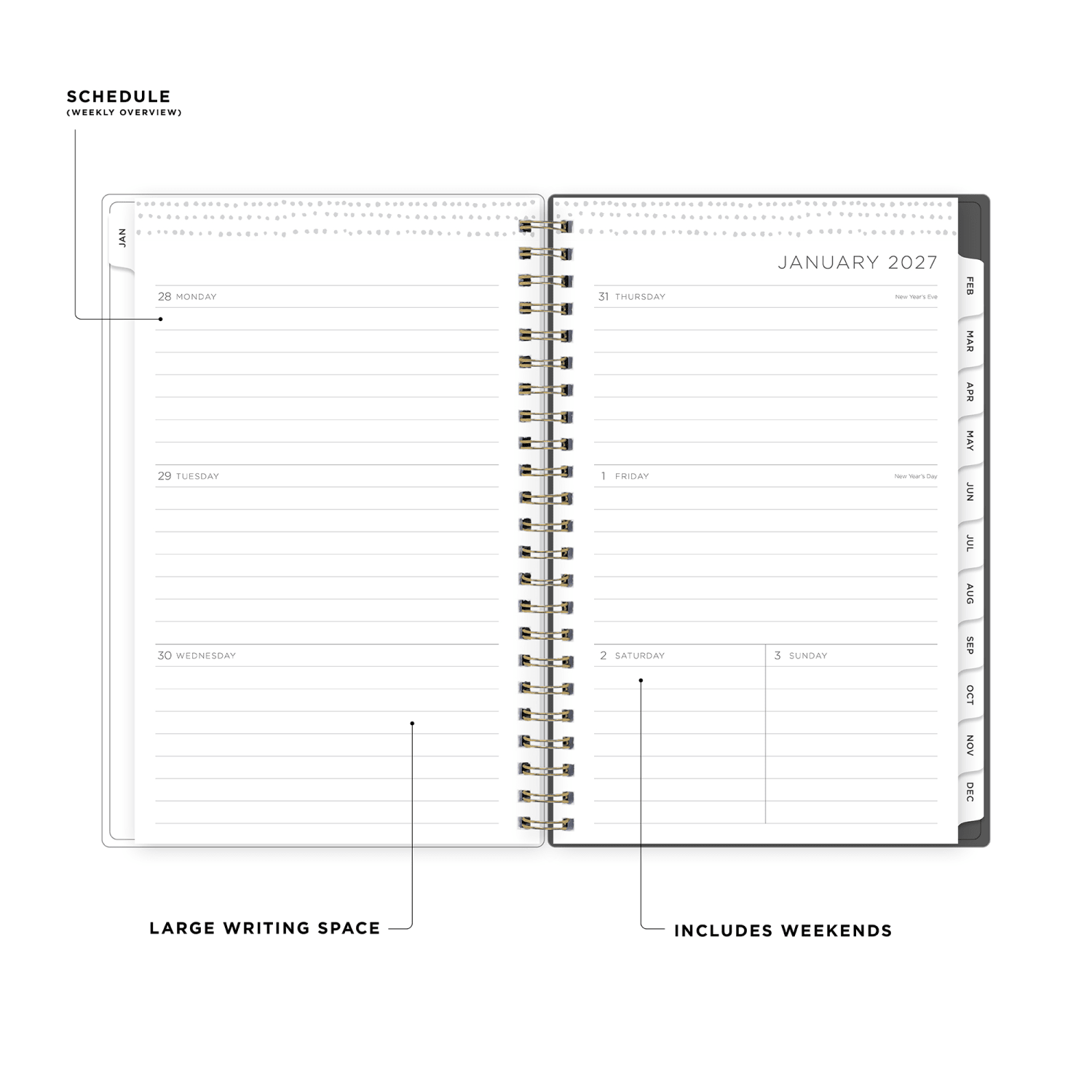 2027 Blue Sky Midnight Garden Weekly/Monthly Planning Calendar, 5x8, 0%, PP, Jan-Dec, RY27 - Image 3