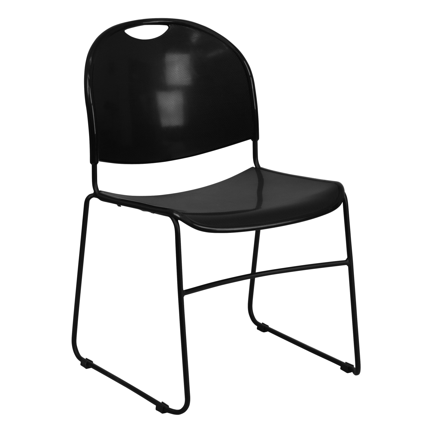Flash Furniture HERCULES Plastic Ultra-Compact Stack Chair, Black - Image 3
