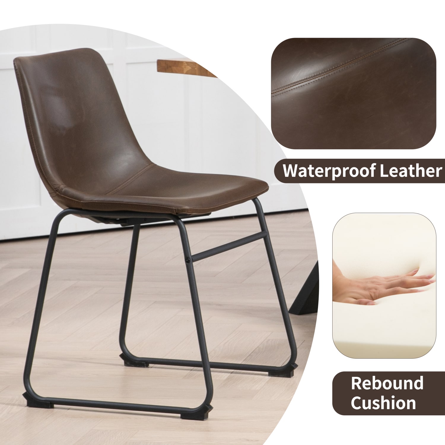 Glamour Home Adan Dining Chairs, Dark Brown, Set Of 2 Chairs - Image 11