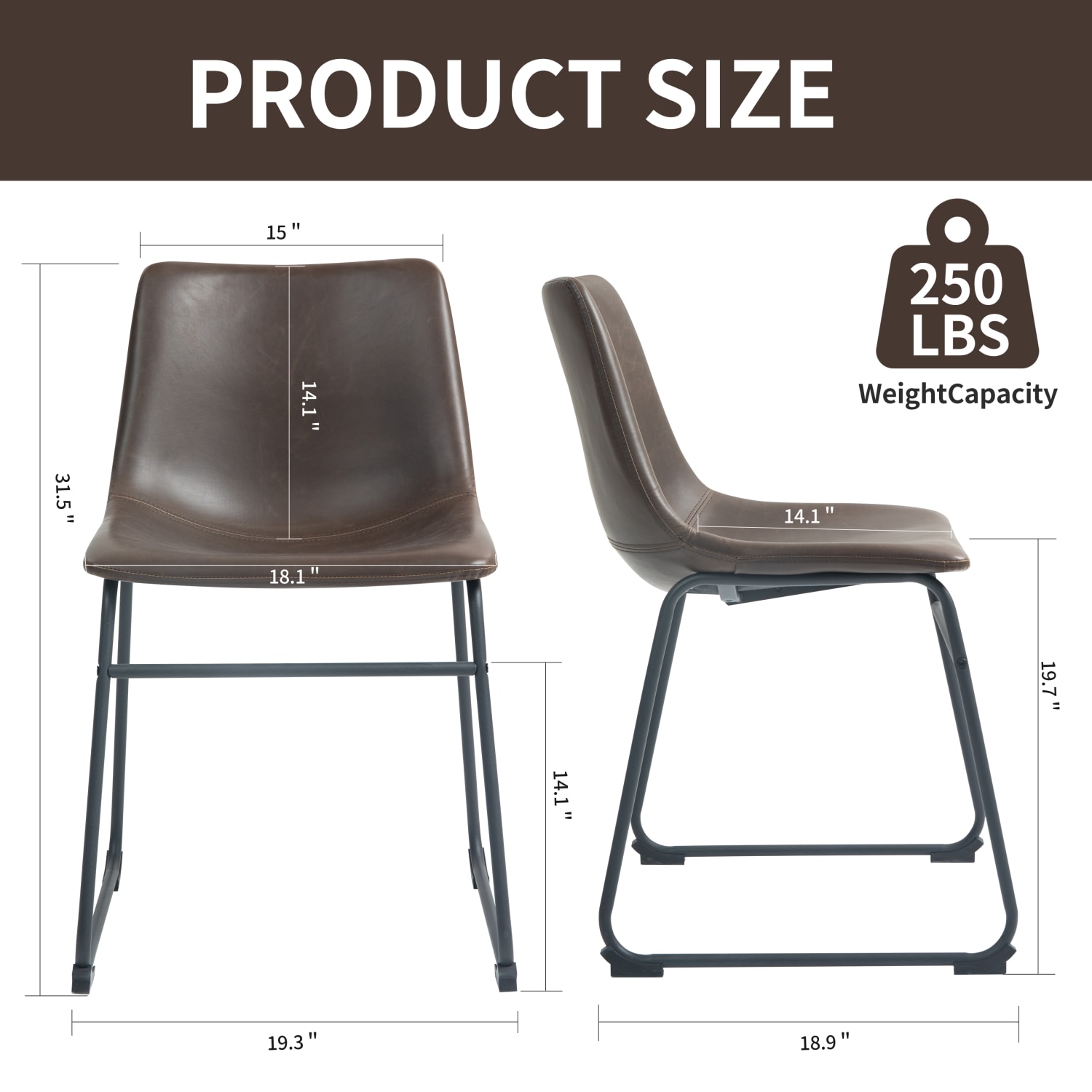 Glamour Home Adan Dining Chairs, Dark Brown, Set Of 2 Chairs - Image 12