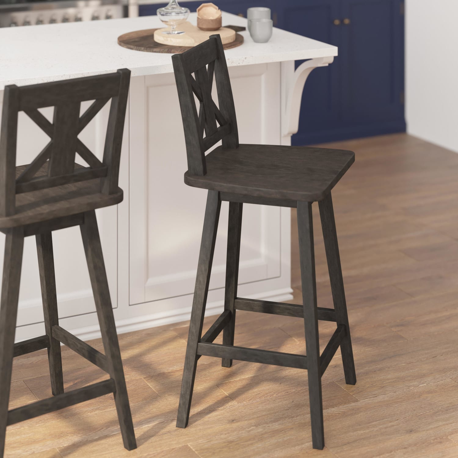 Flash Furniture Gwendolyn Commercial Grade Solid Wood Modern Farmhouse Swivel Bar Height Barstool Gray Wash Walnut PopularChairscom Flash Furniture Gwendolyn Commercial Grade Solid Wood Modern Farmhouse Swivel Bar Height Barstool Gray Wash Walnut PopularChairscom