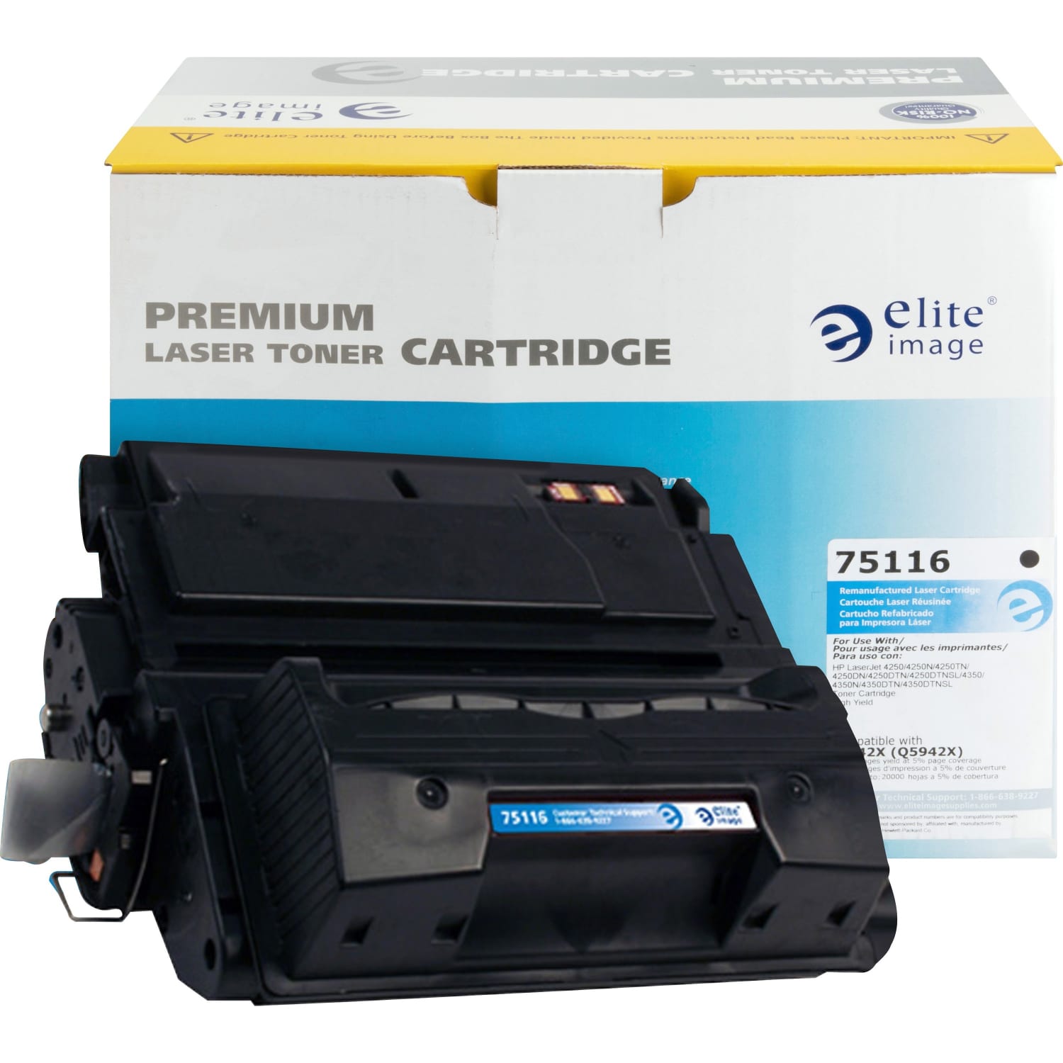 Elite Image Remanufactured Black High Yield Toner Cartridge Replacement For HP 42X, Q5942X, ELI75116 - Image 3