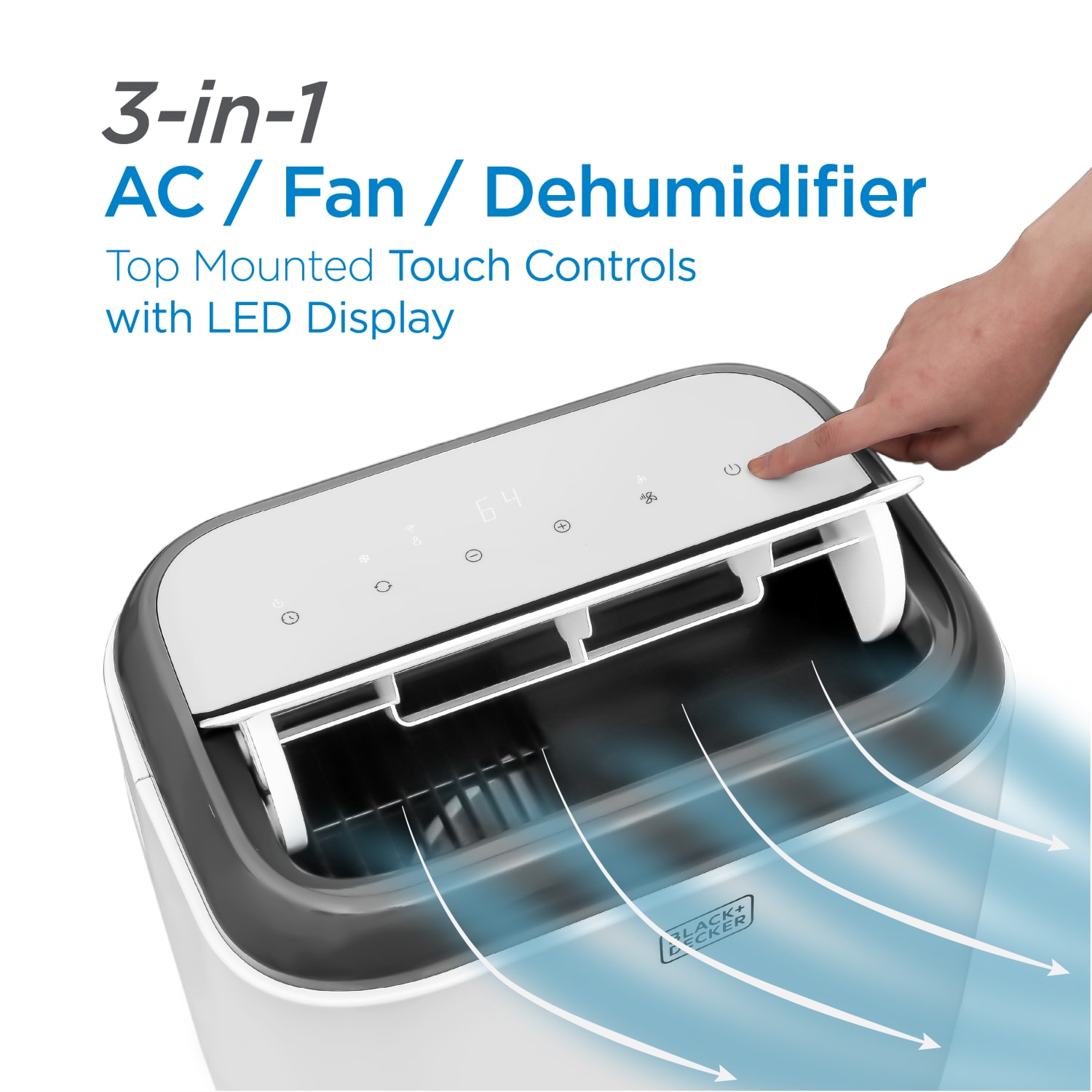 Black+Decker Portable Air Conditioner, 8,000 BTU, 27.2inH x 17.32inW x 13.2inD, White - Image 4