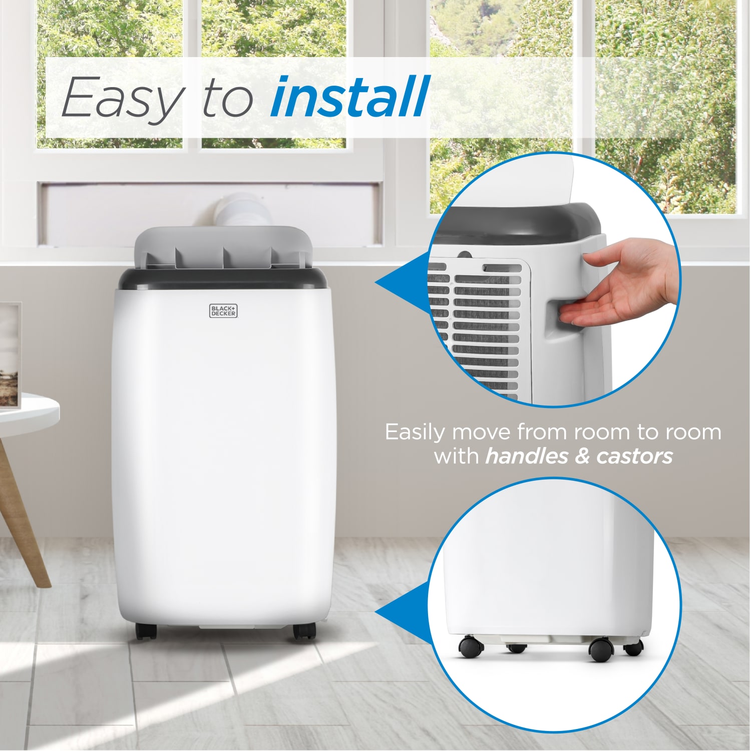 Black+Decker Portable Air Conditioner, 8,000 BTU, 27.2inH x 17.32inW x 13.2inD, White - Image 6