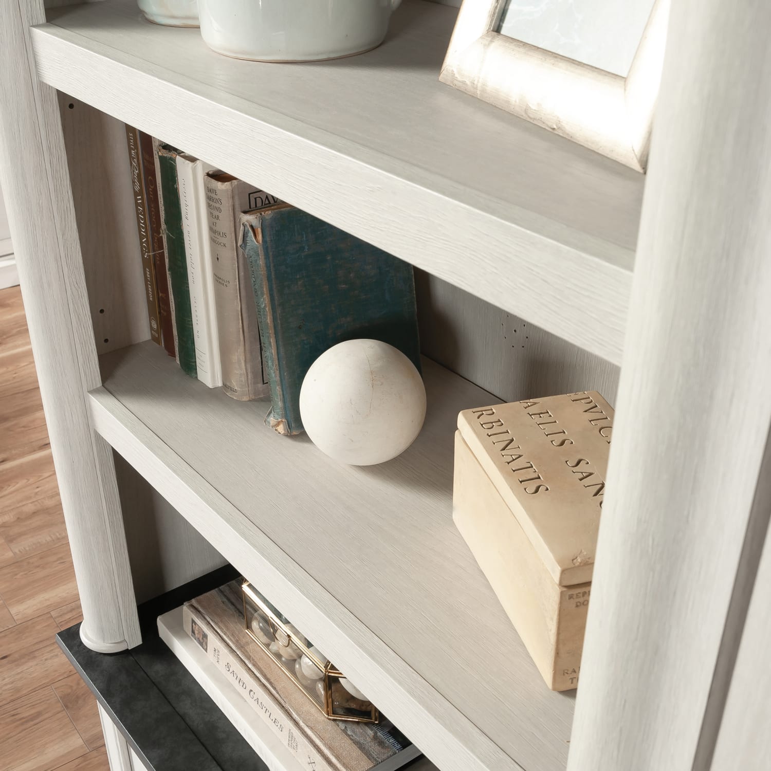 Sauder Palladia 72inH 5-Shelf Library Bookcase, Glacier Oak - Image 4