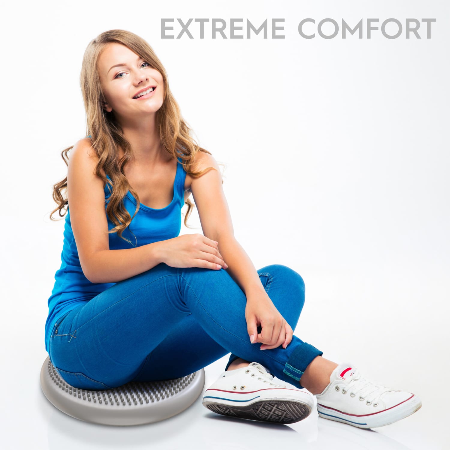 Bouncyband Big Wiggle Seat Sensory Cushion 13in Silver PopularChairscom