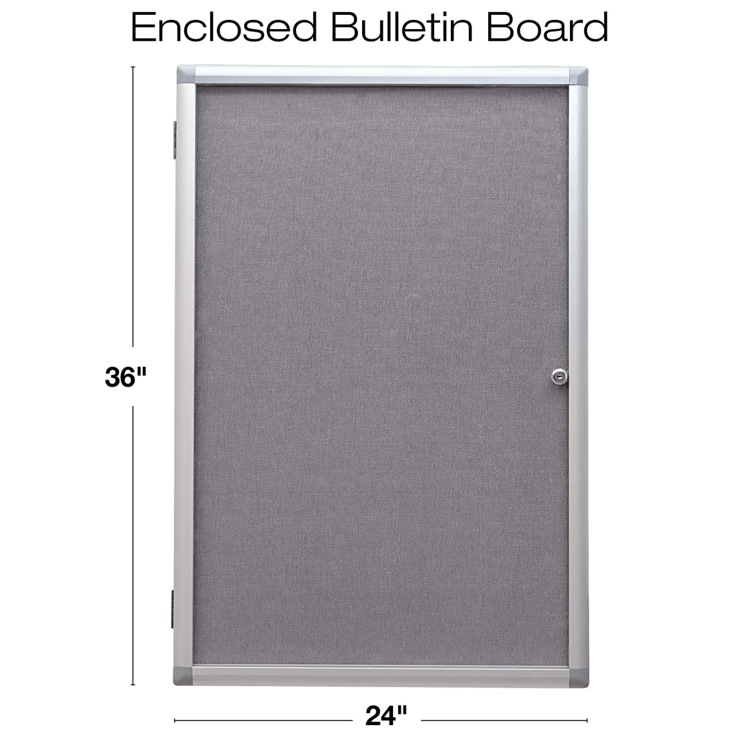 Excello Wall-Mounted Enclosed Sliding Magnetic Dry-Erase Cork Bulletin Combo Board, 36in x 24in, White/Gray, Silver Brushed Metal Frame - Image 4