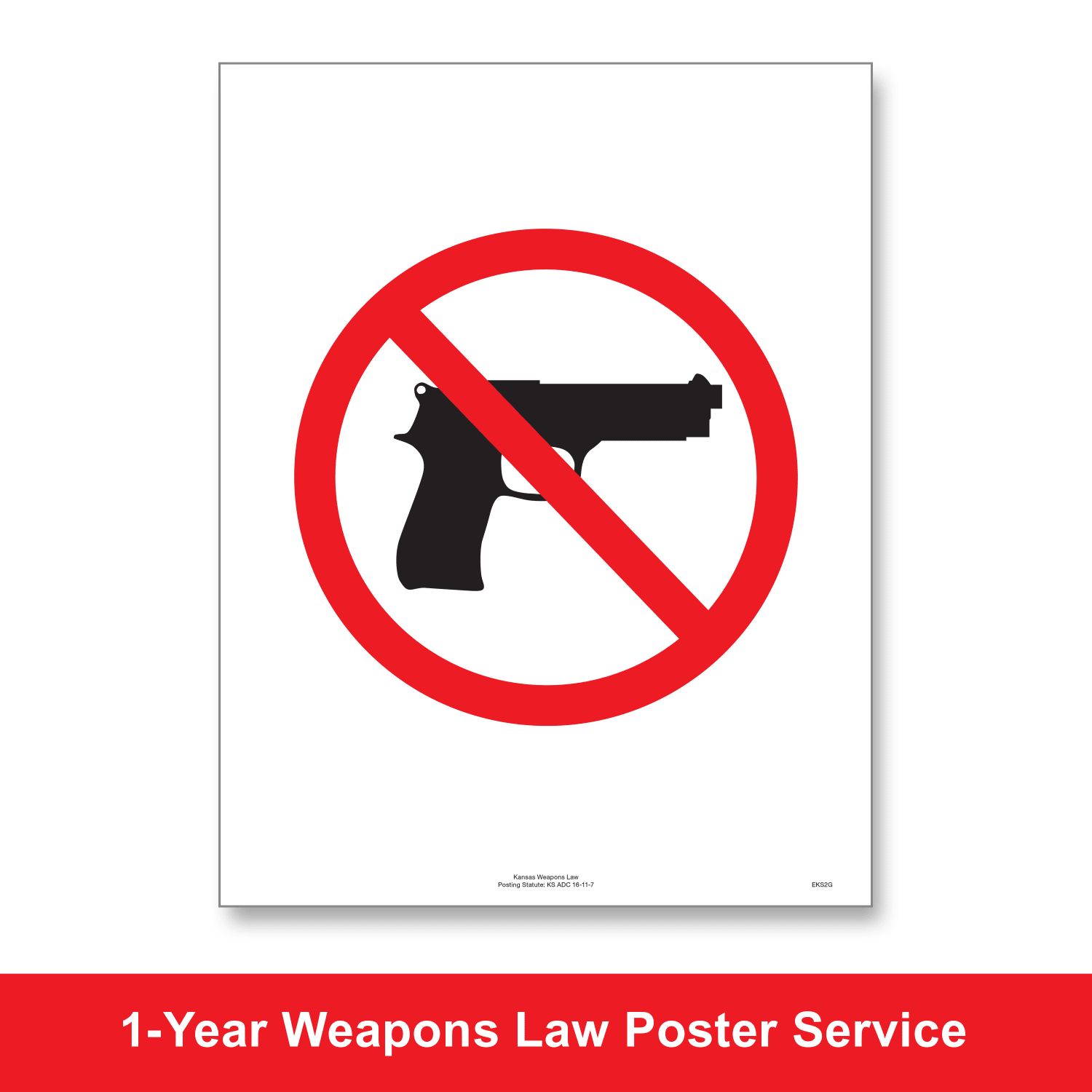 ComplyRight State Weapons Law 1-Year Poster Service, English, Kansas, 8 1/2in x 11in - Image 3