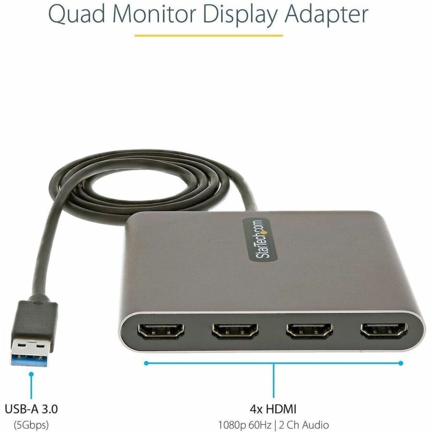 StarTech.com USB 3.0 To 4 HDMI Adapter / External Video And Graphics Card - Image 3