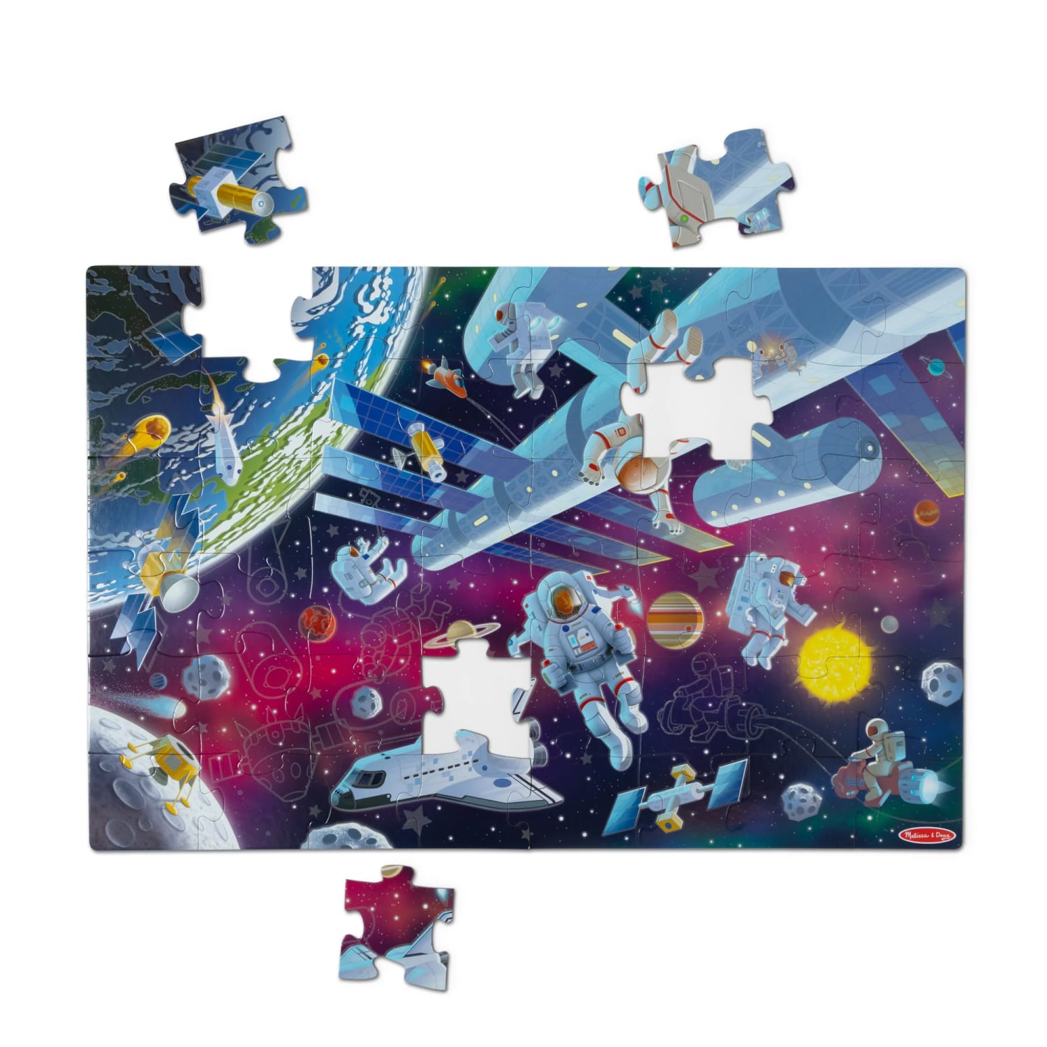 Melissa & Doug Outer Space Glow In The Dark Floor Puzzle - Image 3