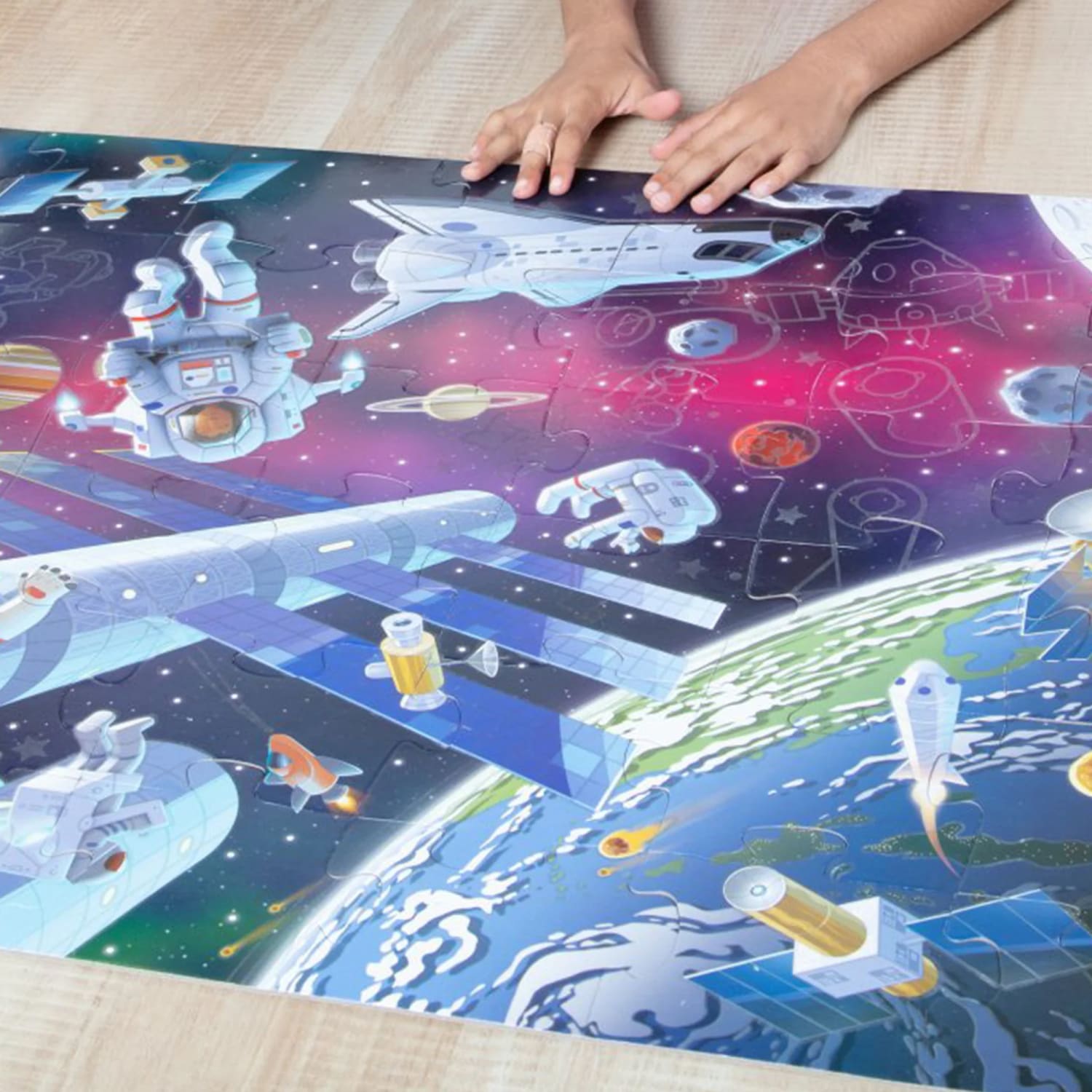 Melissa & Doug Outer Space Glow In The Dark Floor Puzzle - Image 4