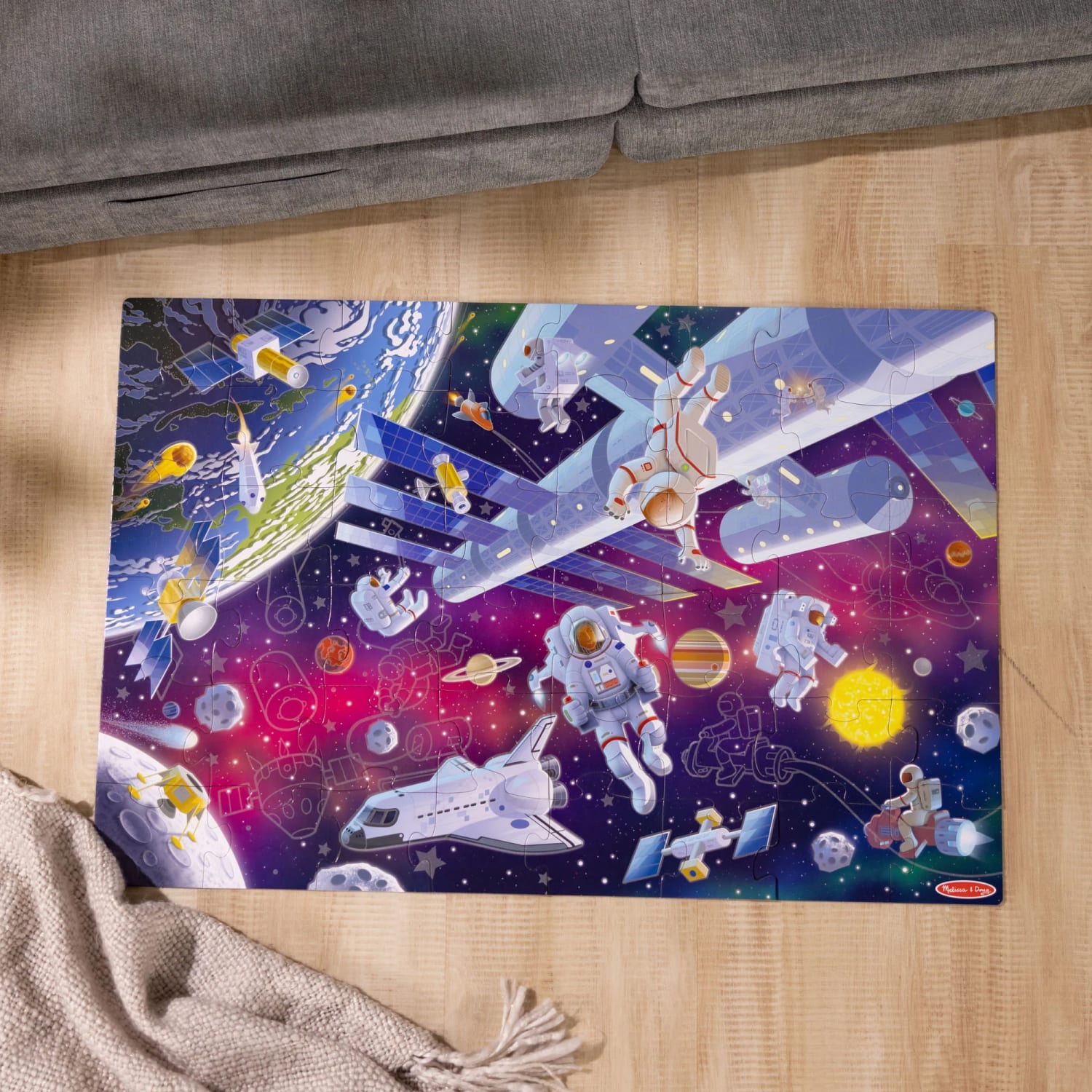 Melissa & Doug Outer Space Glow In The Dark Floor Puzzle - Image 5